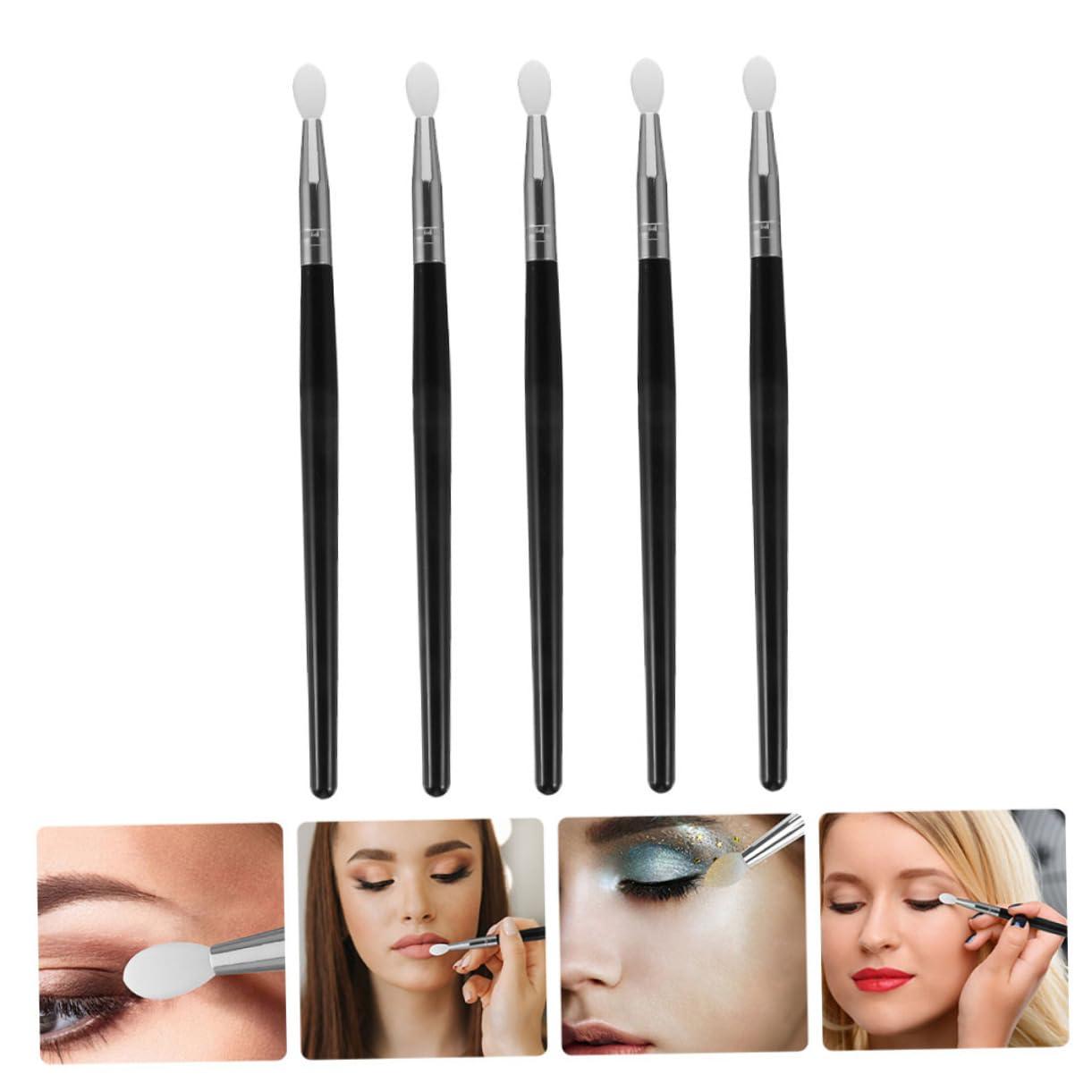 Beavorty Beavorty 5pcs Silicone Lip Brush Eyeliner Applicator Tool Make up Brushes Lip Brush Revolution Palette Makeup Brushes Small Makeup Brush Black