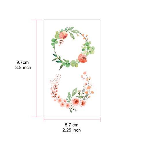 EVERJOY Everjoy Flowers Temporary Tattoos Stickers, Watercolor Roses, Peony, Daisy, Botanical Body Art Fake Tattoos for Women, Girls and Kids - 20 Pcs