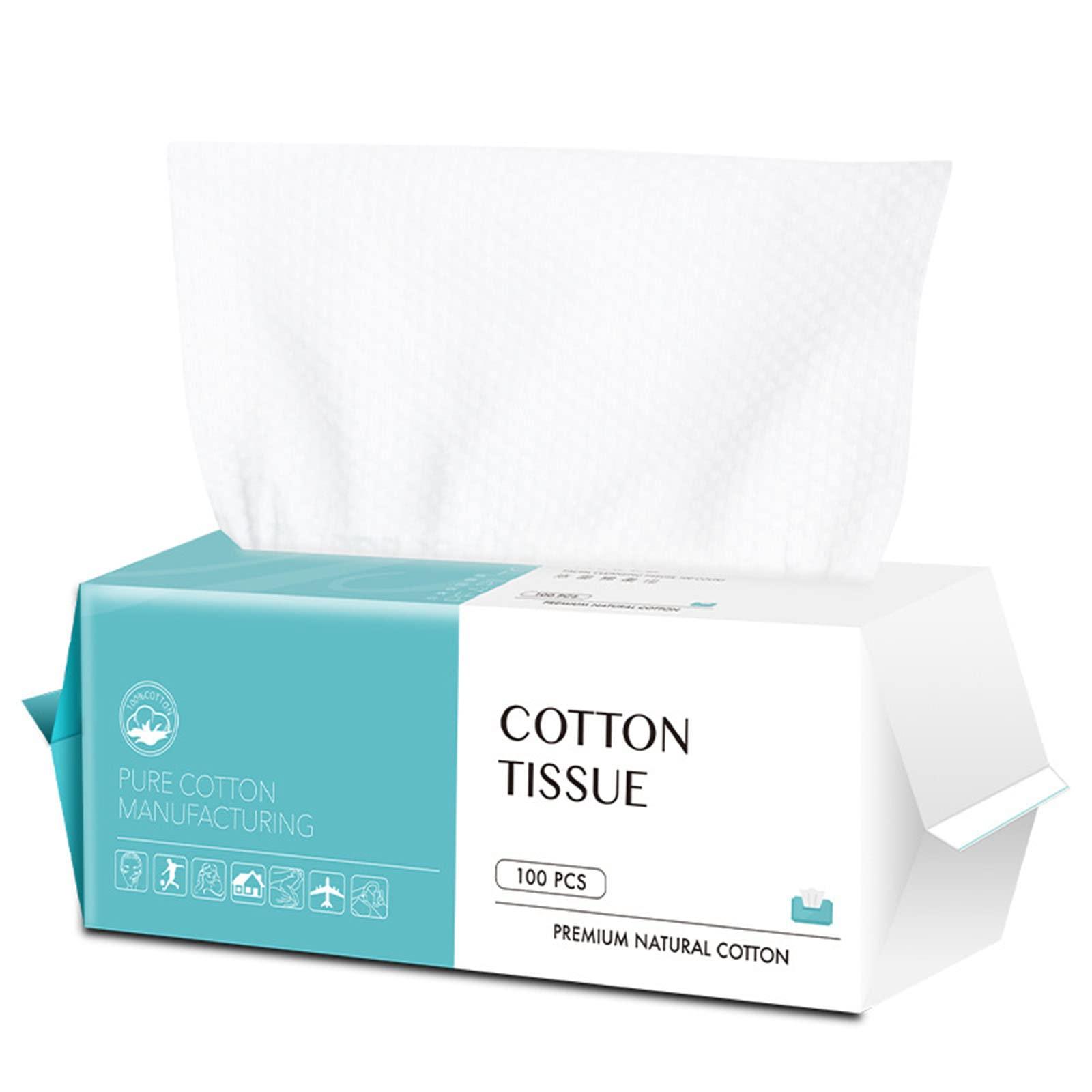 Generic Facial Towel, 100% Plant-Based Fiber, Lint-Free Facial Towel, Extra Thick Disposable Facial Towel, Wet and Dry For Sensitive Skin, Makeup Remover, Multipurpose Cleansing Cloth, 100 Count, 1 Pack