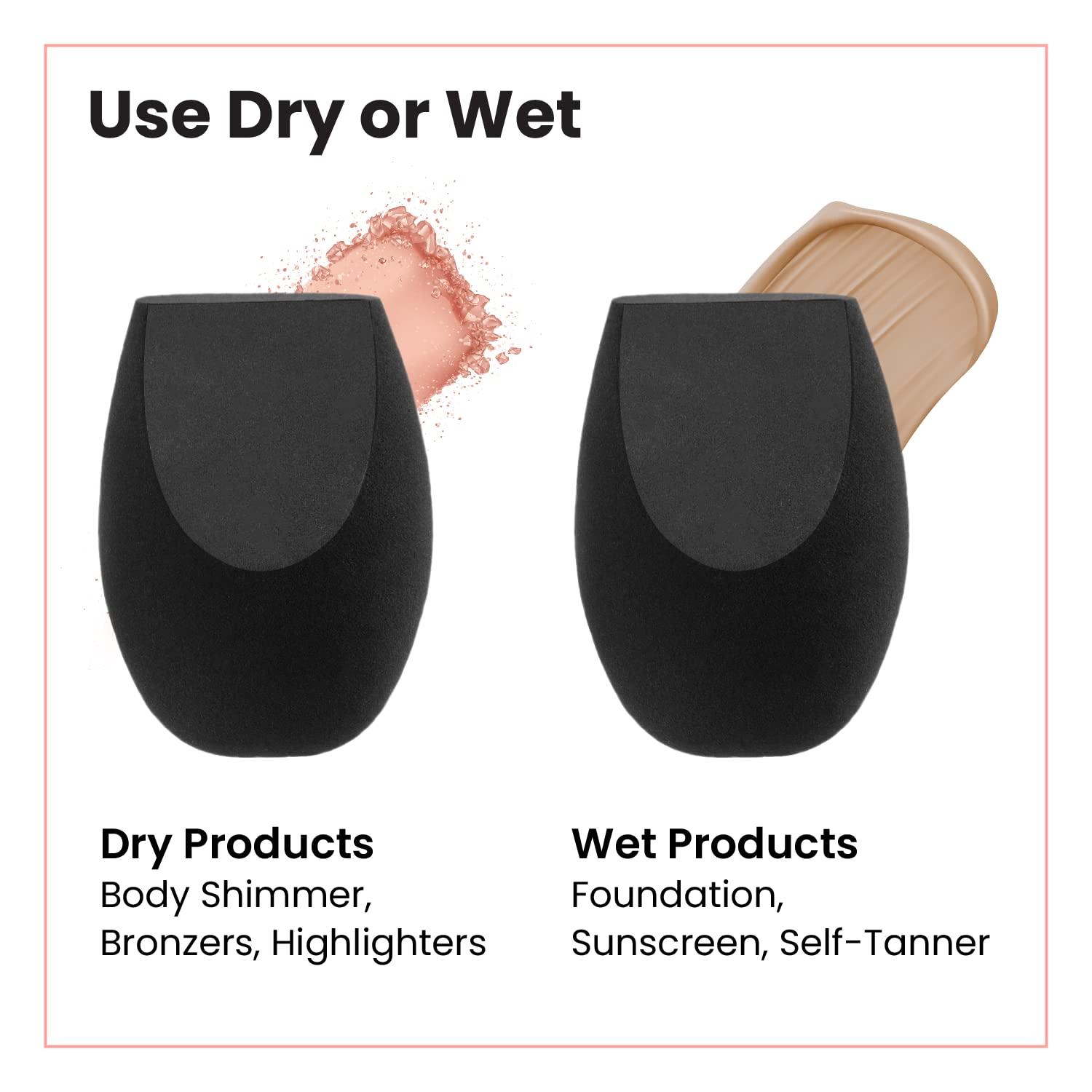 Lindo Lindo Extra Large Body Blender (XL) - Makeup Sponge For Applying Body Makeup, Flawless Application of Body Shimmer, Bronzer, Highlighter, Sunscreen and Self-Tanner, For Creams, Liquids and Powders, Cruelty-Free, Non-Toxic, Vegan (Black)