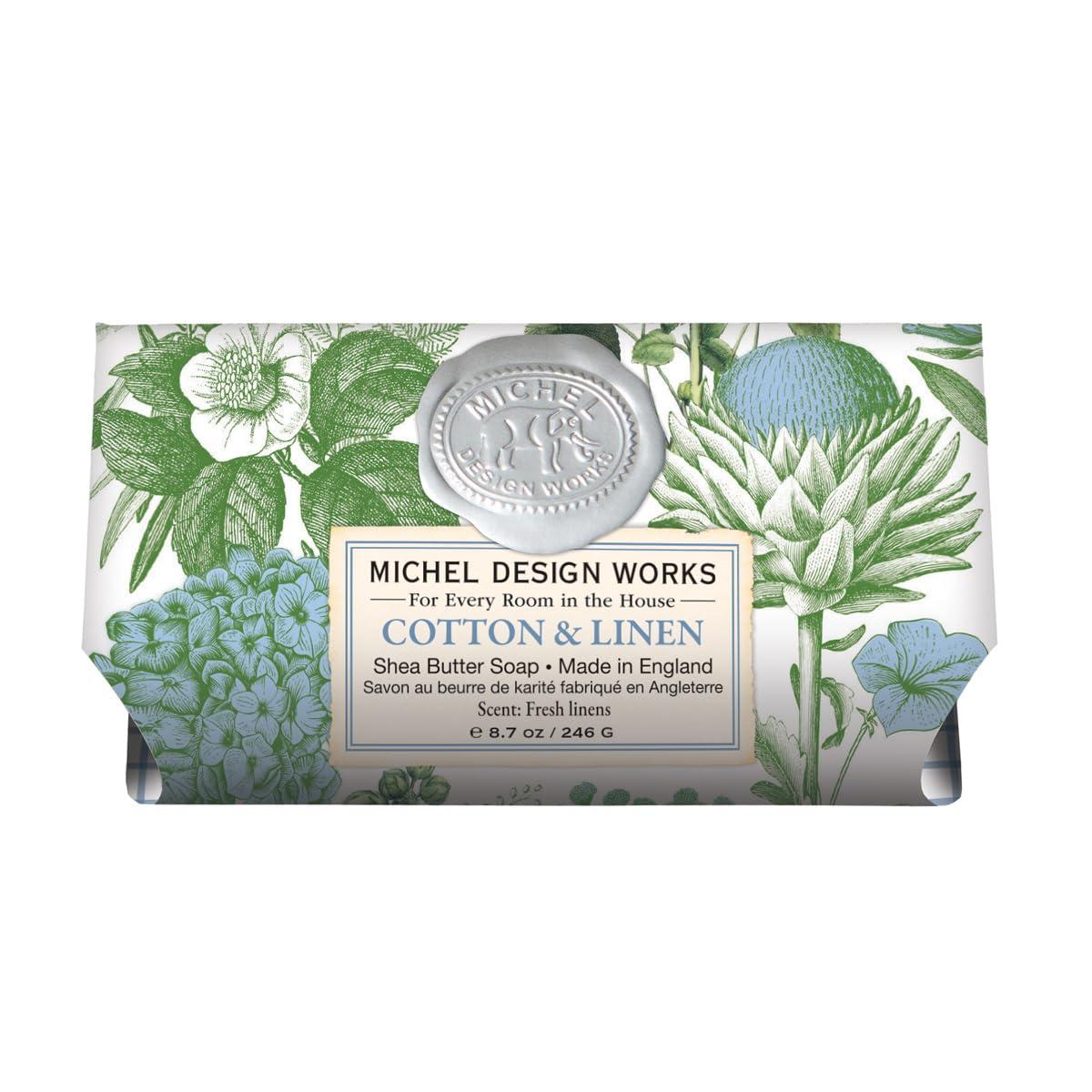 Michel Design Works Michel Design Works Cotton & Linen Large Bath Soap Bar, 8.7 oz