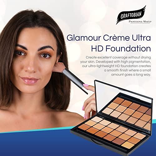 Graftobian Graftobian Glamour Crème Ultra HD Foundation Super Palettes - Foundation Palette, Contour Makeup, Foundation for Professional Makeup Kit, Face Makeup for Full Coverage - Warm Color