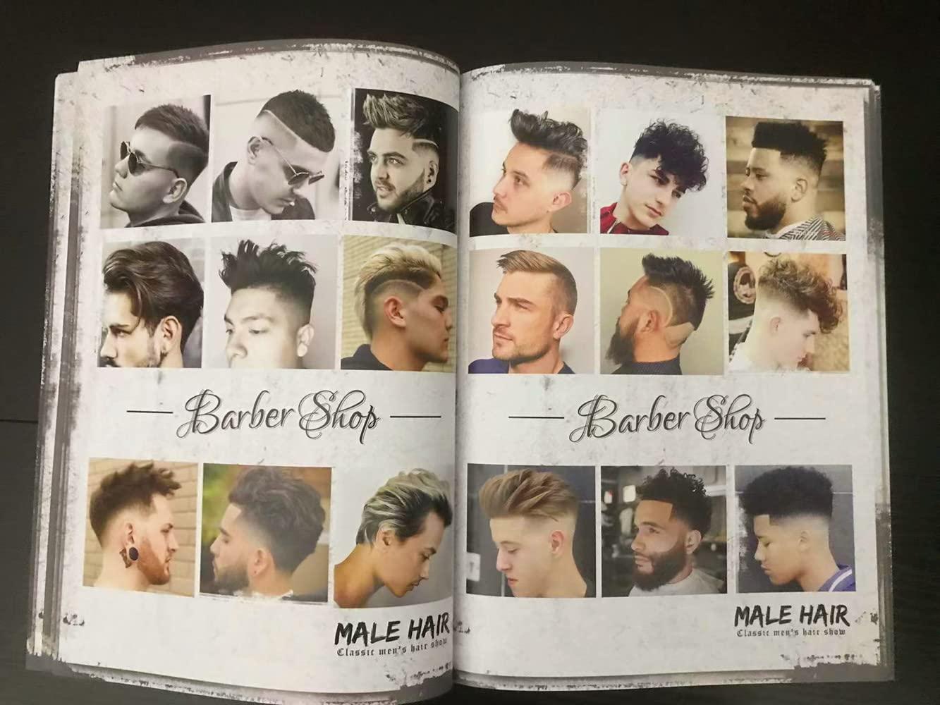 N\\\\A Classic MALE HAIR Show Tattoo Fashion Magazine,BABRER & HAIR TATTOO Hairdressing Design, Sculpture Pomade Hair Style Design Pattern Books, Vintage Men\'s Oil Head Picture Album Barber Shop illustration A1