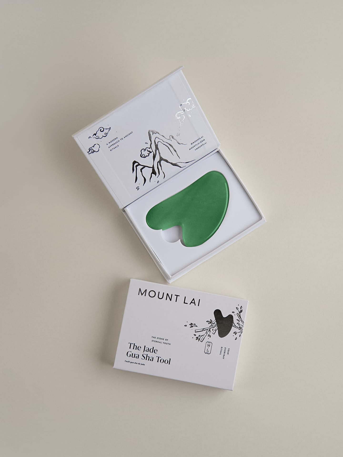 Mount Lai Mount Lai Jade Gua Sha Facial Tools, Face Sculpting Skin Care Guasha Tool for Face and Body, Self Care Facial Massager to Relieve Muscle Tension and Reduce Puffiness