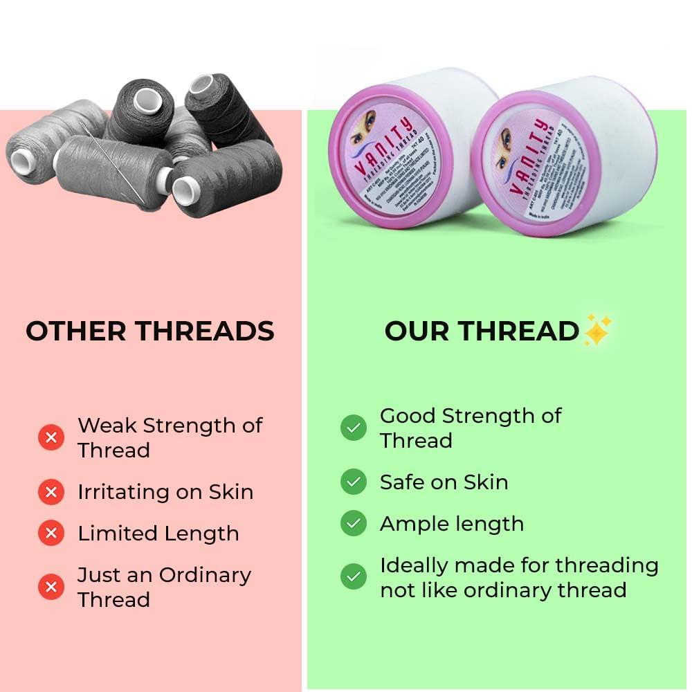ZIBELL Organic Cotton Thread for Eyebrows Threading Thread Eyebrow Facial Hair Upperlips Shaping Hair Removal Thread for Forehead Chin Hair | Thread for Salon Spa Home Green 8 Spools x 300m by Zibell (White)