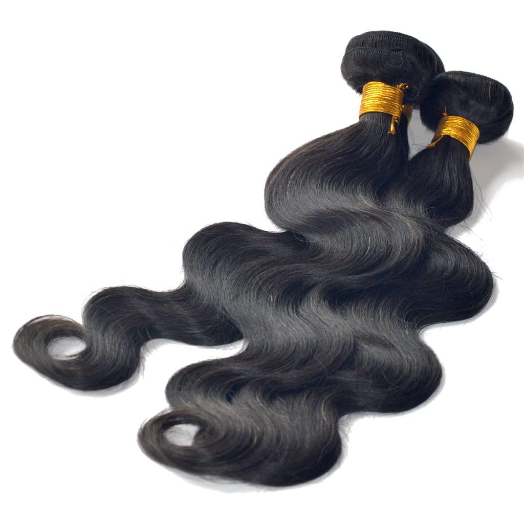 GREEMEO GREEMEO Brazilian Wavy Hair 3 Bundles Black Remy Human Hair Extensions Machine Weft Brazilian Virgin Hair Body Wave 3 Pack 300 Grams (22 24 24 Inches)