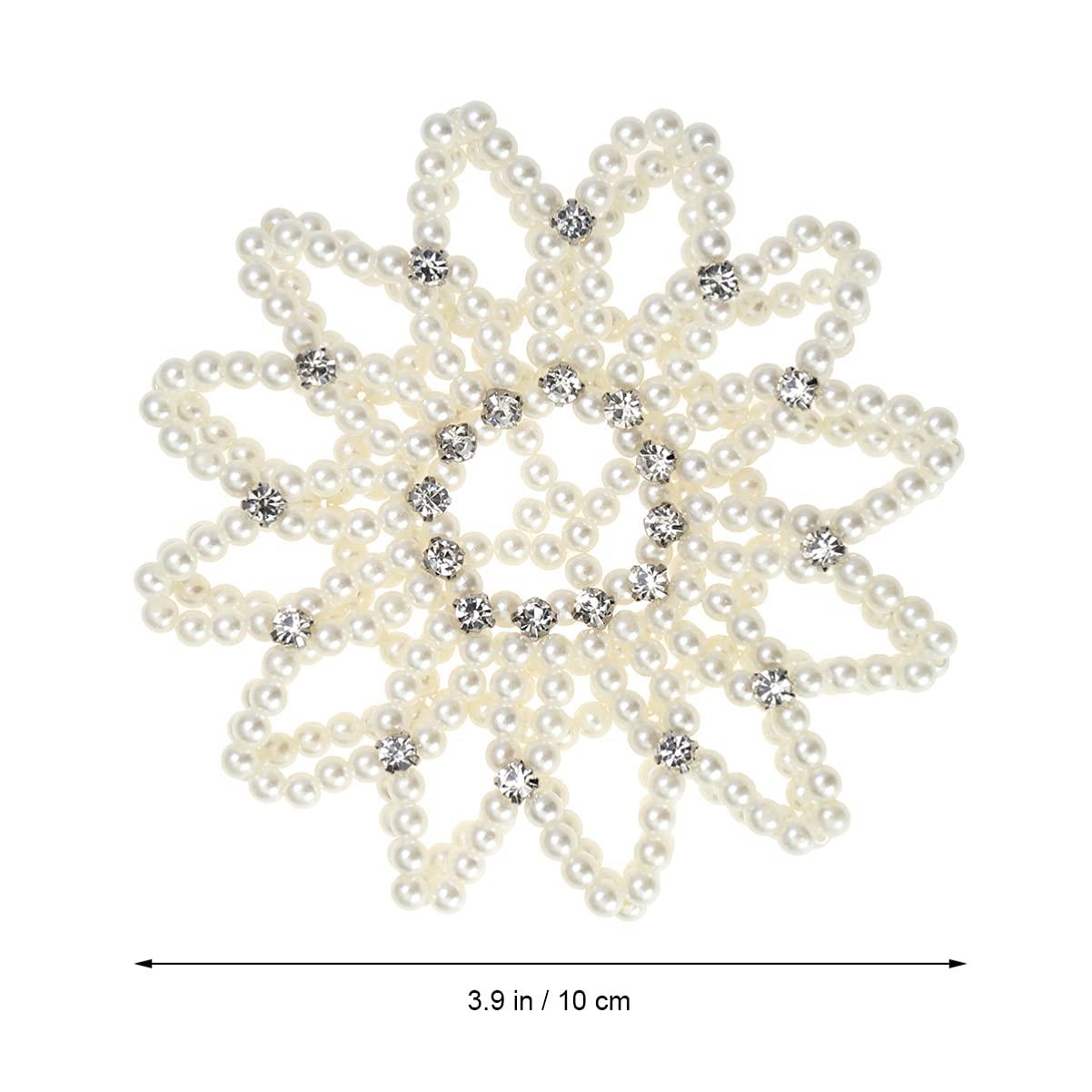 Beaupretty Beaupretty Hair Snood, Pearl Design Hairnet for Dance Performance, White, 1 Count