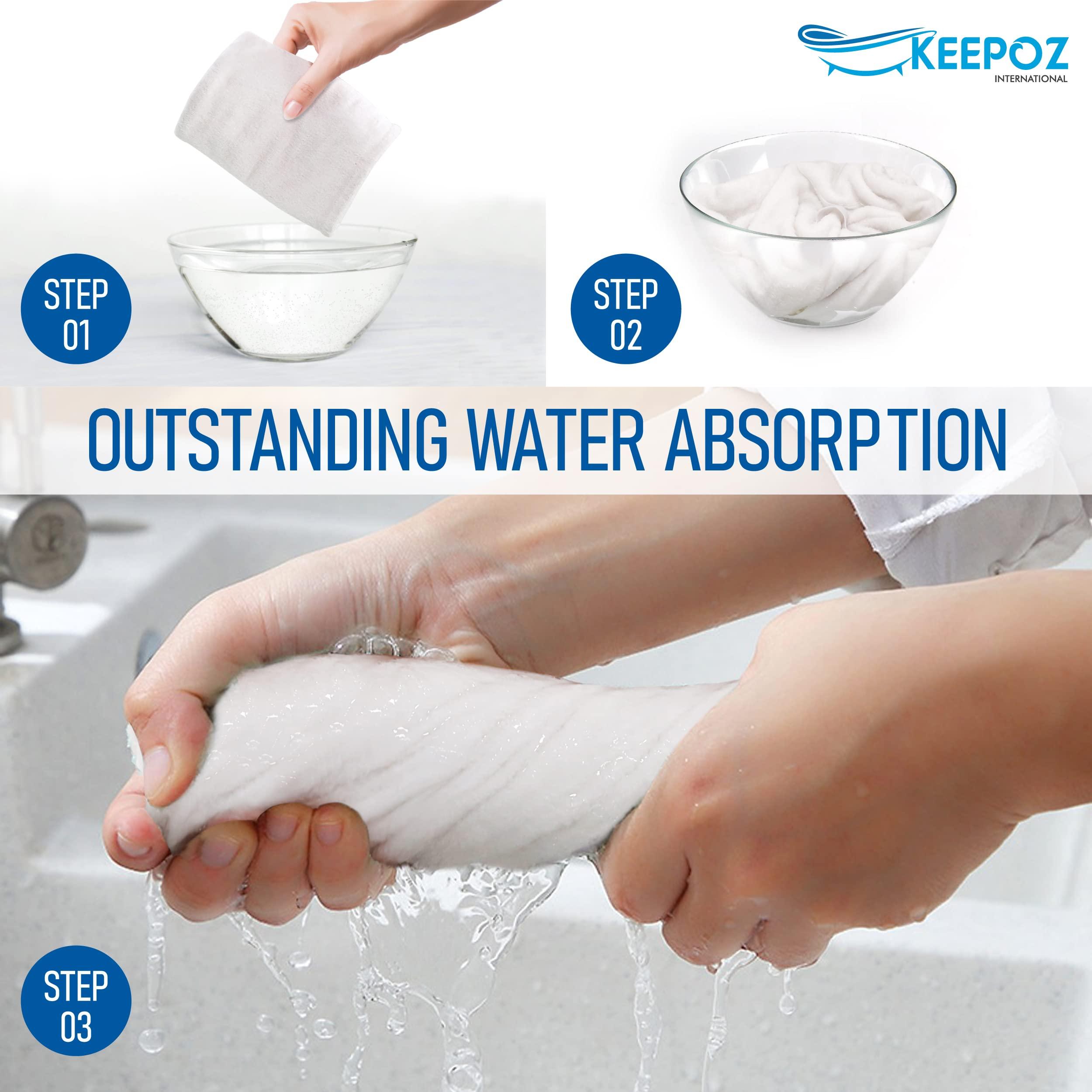 KEEPOZ KEEPOZ 100% Cotton Hair Towel Wrap Quick Dry Super Absorbent Turban Head Wrap for Women with Button, Anti Frizz, Hair Cap for Curly, Long & Thick Hair (White, 1 Pc)