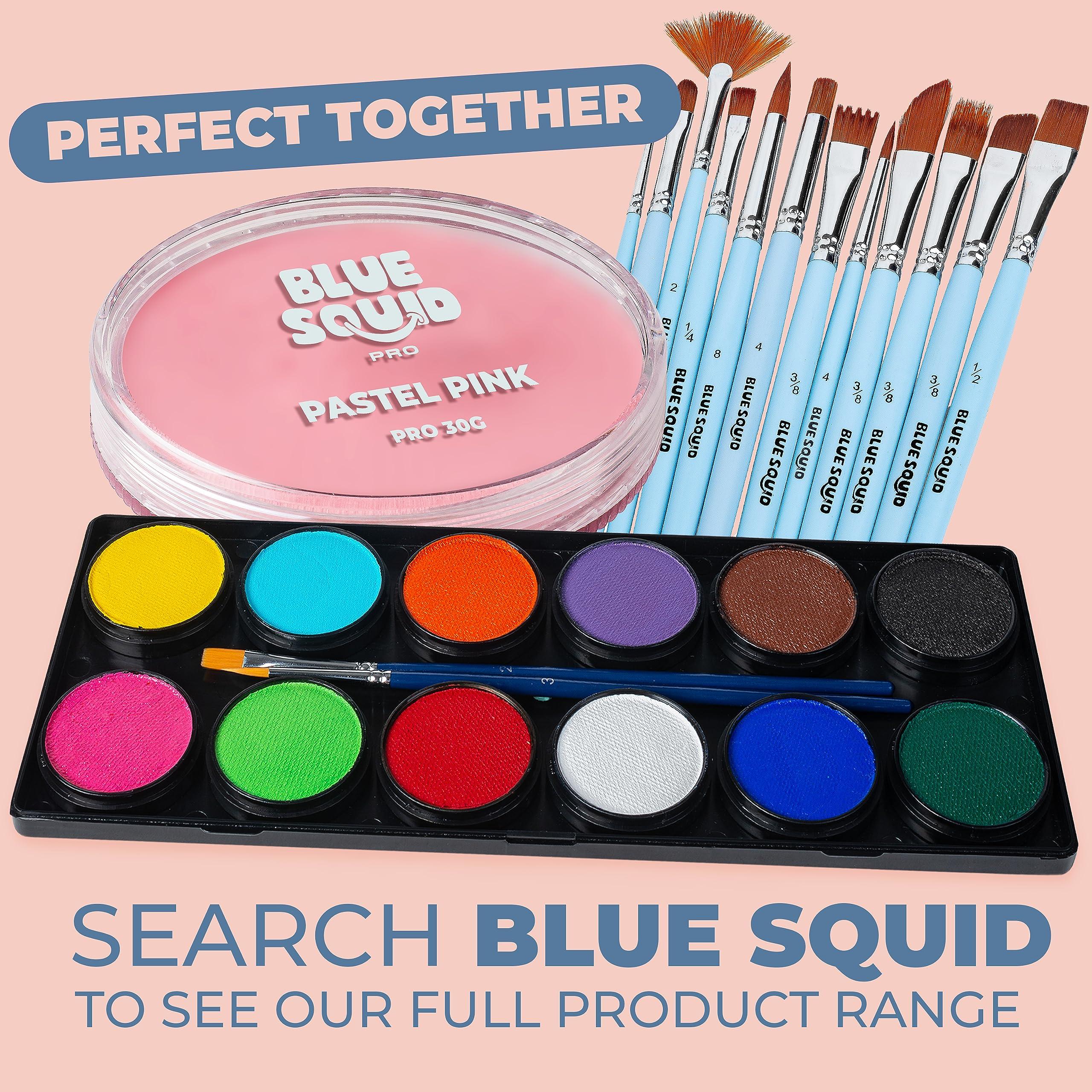 Blue Squid Blue Squid PRO Face Paint - Pastel Pink (30gm), Professional Water Based Single Cake Face & Body Paint Makeup Supplies for Adults Kids Halloween Facepaint SFX Water Activated Face Painting Non Toxic