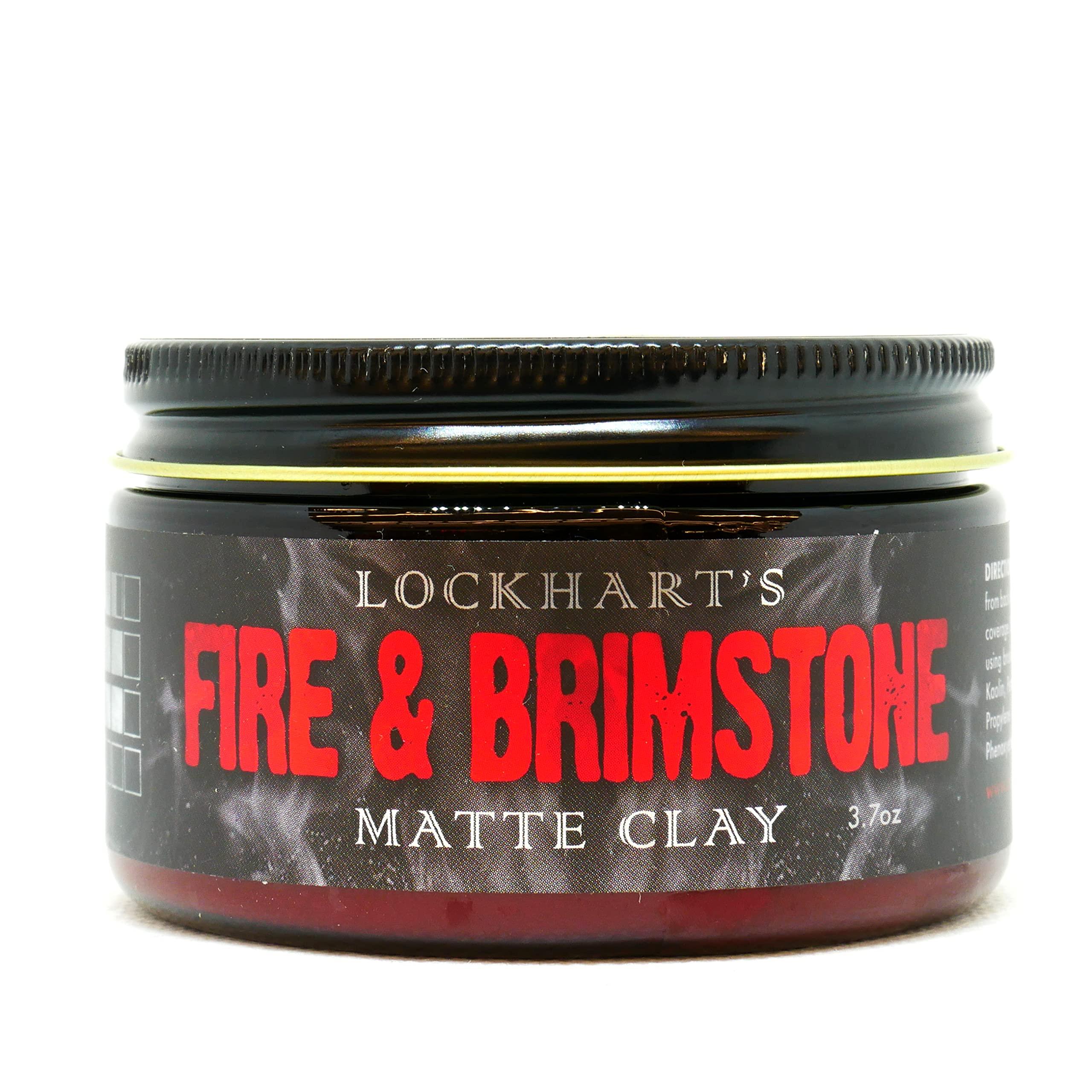 Lockhart's Authentic Grooming Co. LLC Lockhart\'s Fire & Brimstone Matte Clay, Medium/Firm Hold, Matte Finish, 3.7oz
