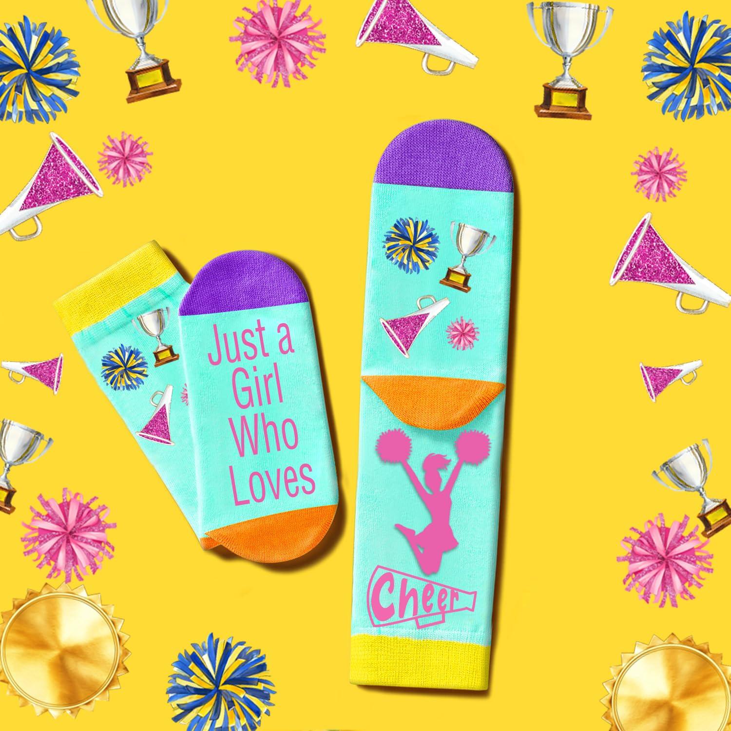 FJHAIY FJHAIY Cheerleader Gifts Set Women Including Cheerleader Makeup Bags Cheerleader Necklace Cheerleading Socks Cheerleader Stickers-Cheerleader Lovers Gifts