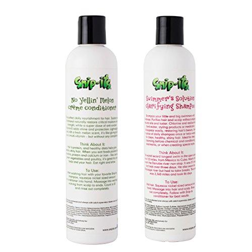 Snip-its Snip-its Natural Shampoo and Conditioner for Kids | Swimmers Clarifying Chlorine Removal and Detangler Conditioner Restore Hair | All Natural Kids Hair Product Made in USA | Salon Quality Kid Friendly