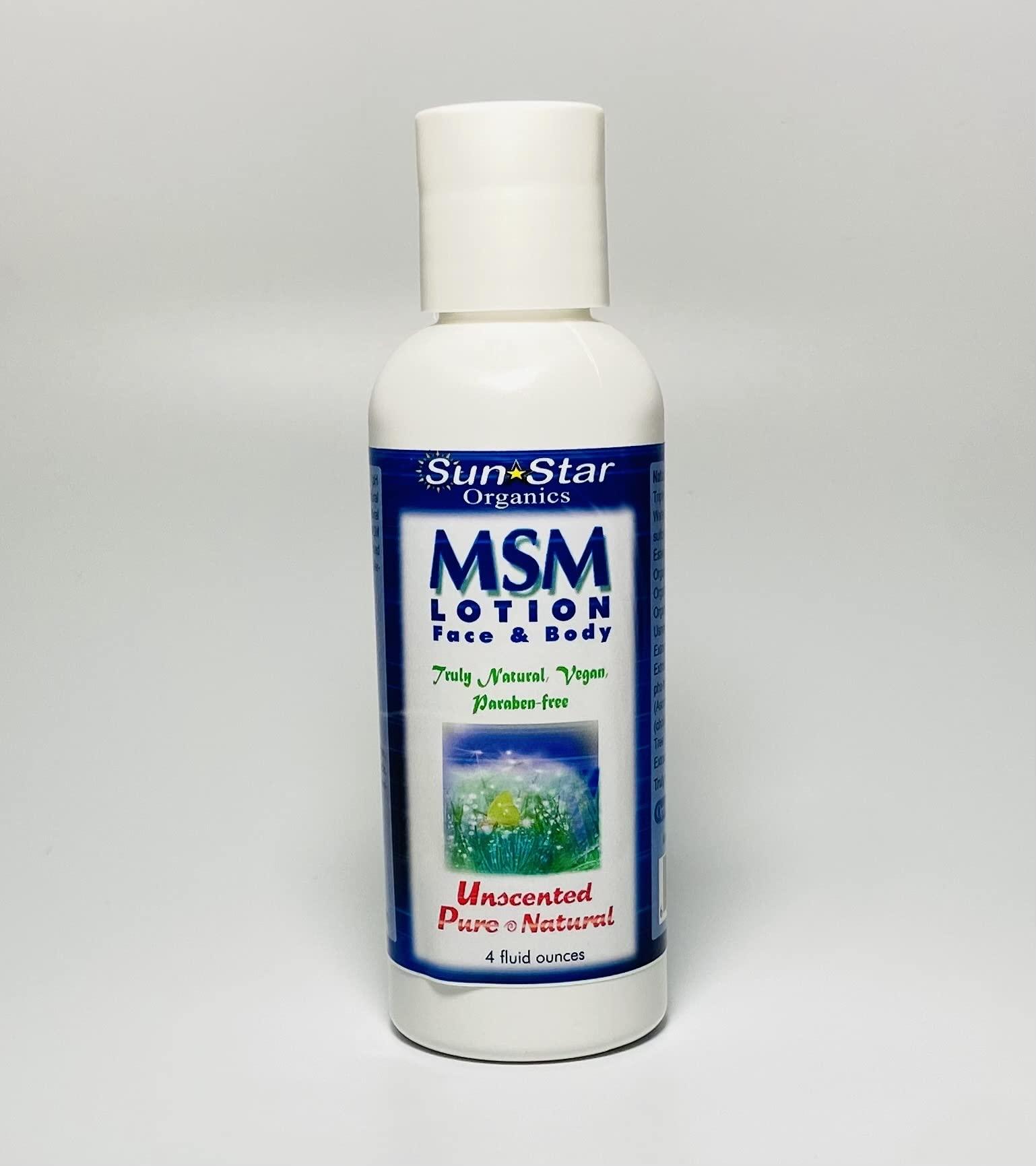 Sun Star Organics Sun Star Organics Unscented, Chemical-free MSM (Methylsulfonylmethane) Pure & Natural Lotion - 4oz