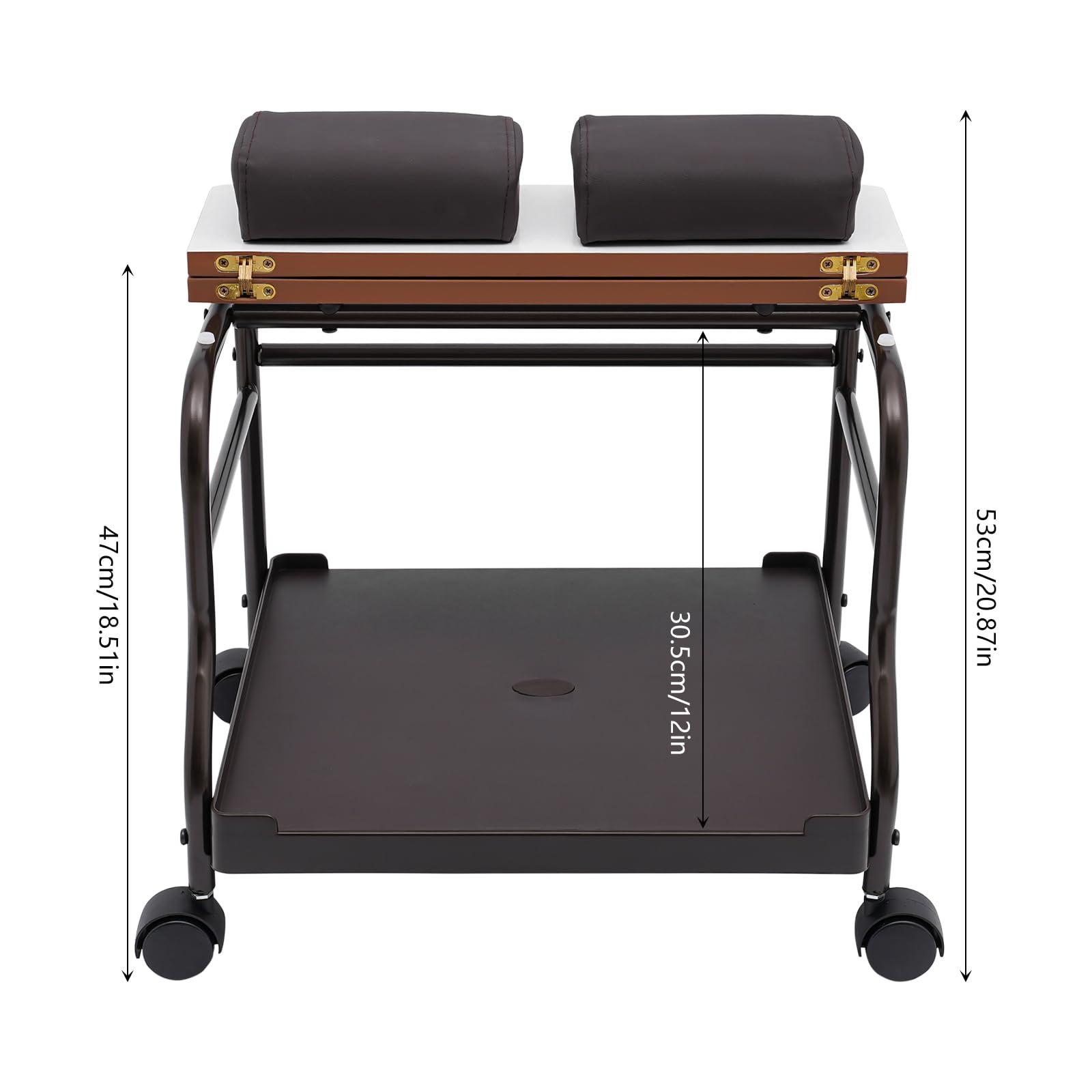 banborba banborba Portable Foot Trolley, Pedicure Foot Stool Cart, Pedicure Manicure Nail Foot Bath Spa Foot Rest, Foot Massage Beauty Table Salon Supplies, Footrest Stand, Footrest Stool with Wheels