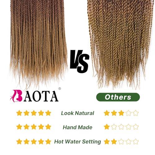 BAOTA BAOTA Senegalese Twist Crochet Hair for Kids 10 Inch Micro Twist Crochet Hair Ombre Brown Blonde Pre Looped Short Braids Kids Crochet Hair Mini Twist Crochet Hair 8 Packs