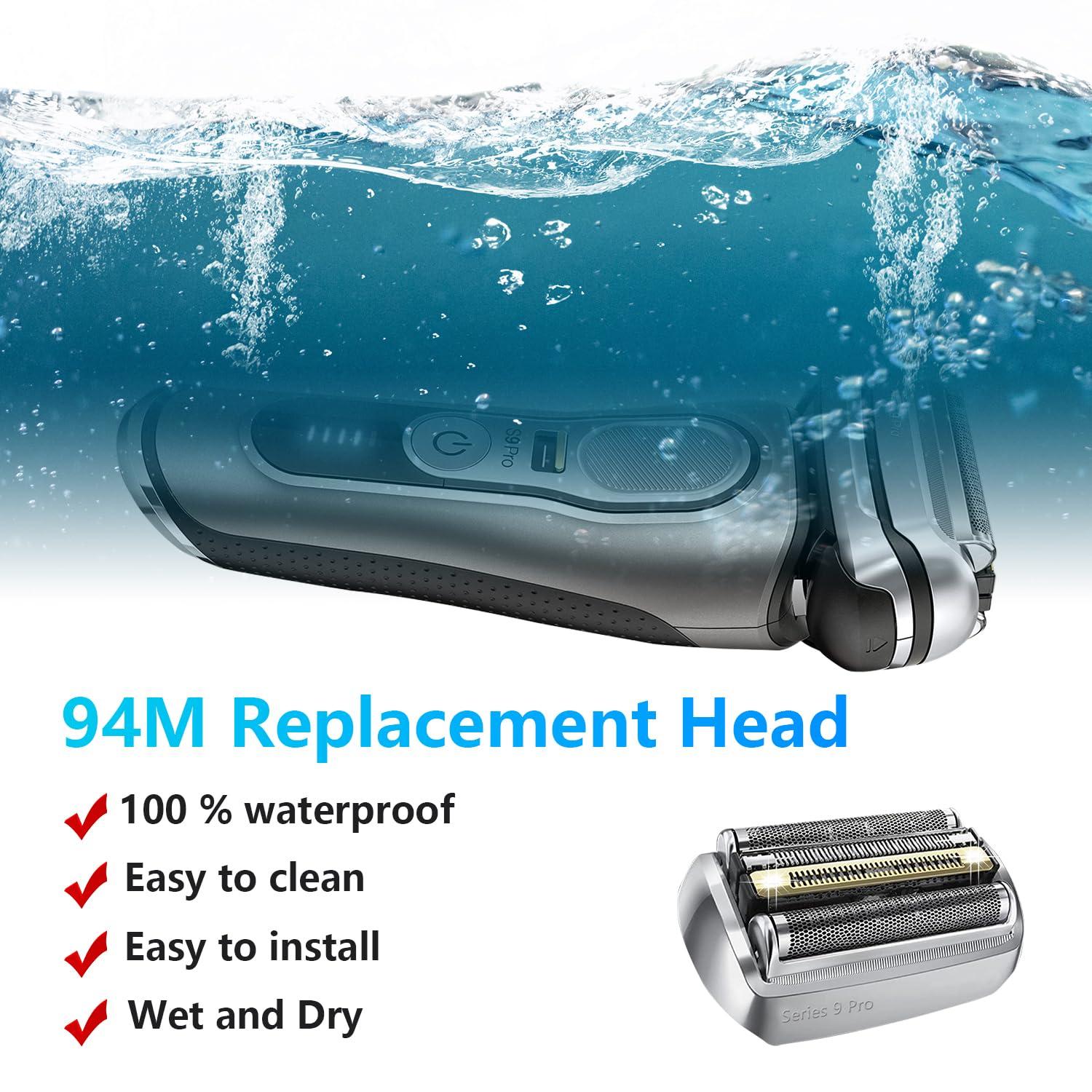 Muyfguo 94M Electric Replacement Shaver Head Accessories for Braun Series 9 Shaving Razor Head, Suitable for Braun S9 9290cc, 9291cc, 9370cc, 9376cc, 9293s, 9260s, 9295cc, 9385cc,