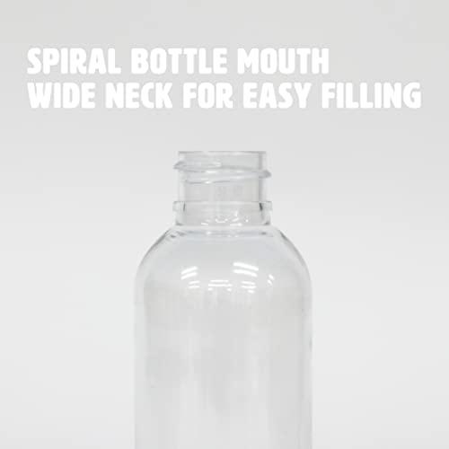 Palm Safe 50ml Plastic Travel Bottles with Flip Cap - 10 Pack