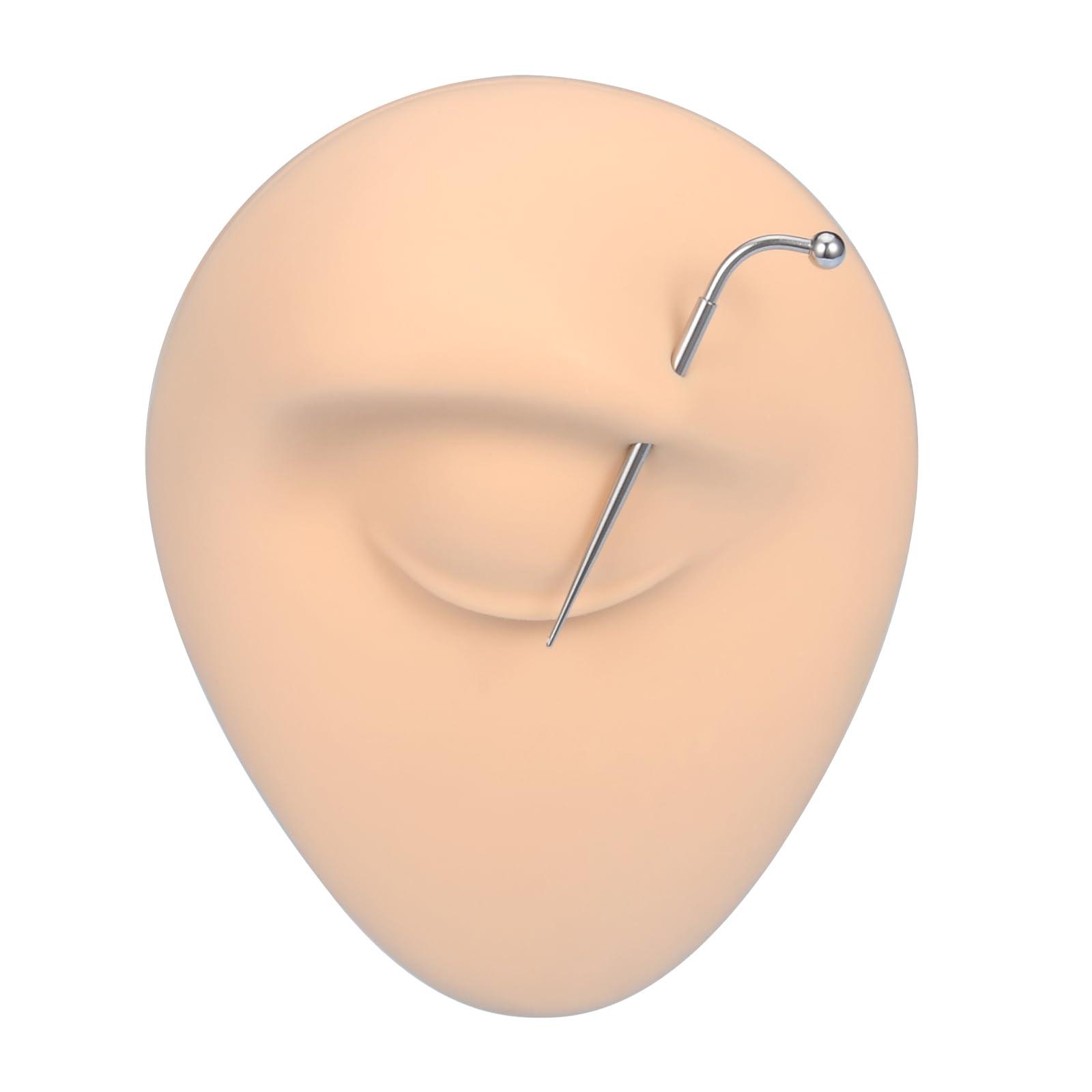 DJCIW DJCIW Eyebrow Piercing Kit,16G Eyebrow Ring with Stainless Steel 14G Piercing Needles and Taper Disposable Piercing Clamps Self at Home Eyebrow Piercing Jewelry Tool Kit