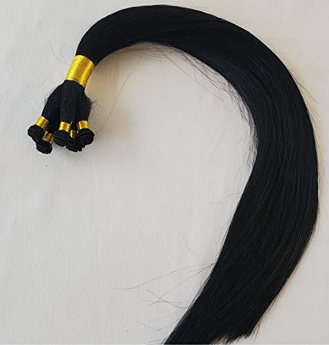 Hair faux You Hair Faux You 20" Hand-Tied Weft Hair, 100 grams, 8 Bundles, Soft Silky Straight,100% Human Remy Weft Hair Extensions #1 Jet Black