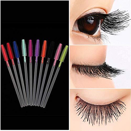 Generic 100 pcs Disposable Eyebrow Brush Mascara Wand Applicator Cosmetic Brushes Eyebrow Comb for Eyelash Extension (orange)