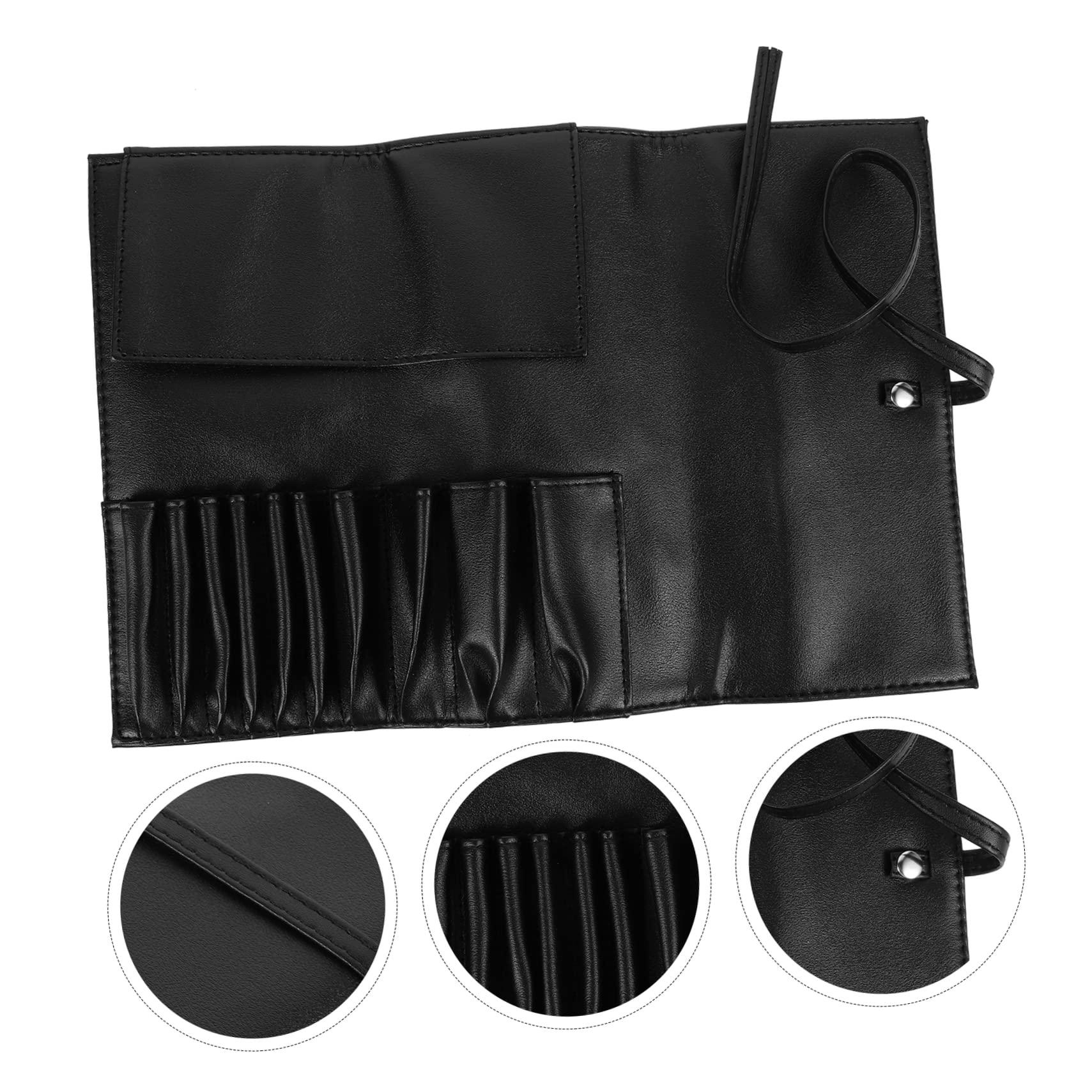 FOMIYES FOMIYES Roll up Make up Brush Case 18-piece Pu Leather Black Travel Makeup Brush Holder