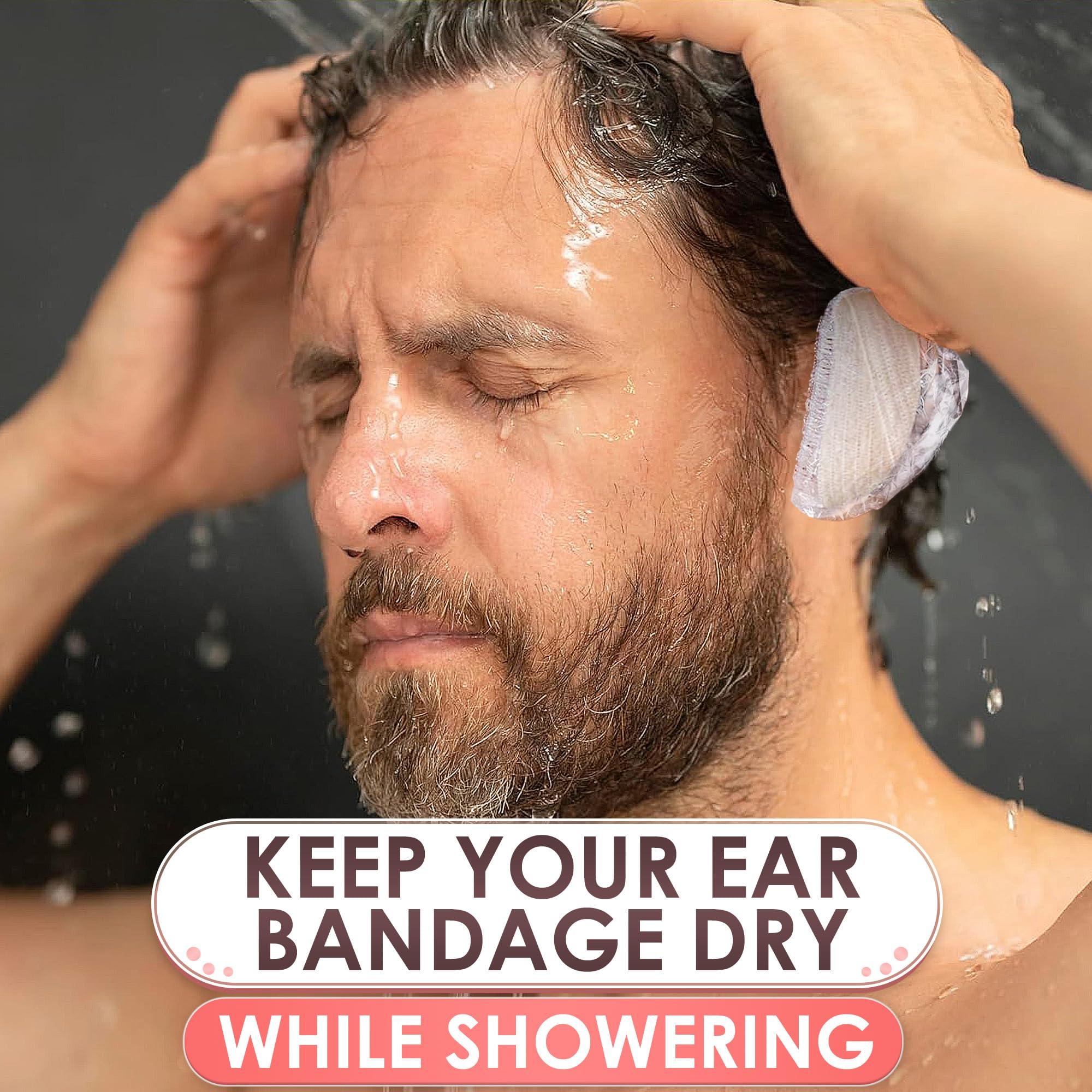 DIMROM 200 Pack Ear Covers for Shower - Disposable Ear Covers for Hair Dye Shower Ear Covers Ear Shower Caps for Adults - Ear Caps for Shower Plastic Ear Covers for Showering Waterproof Ear Covers for Shower