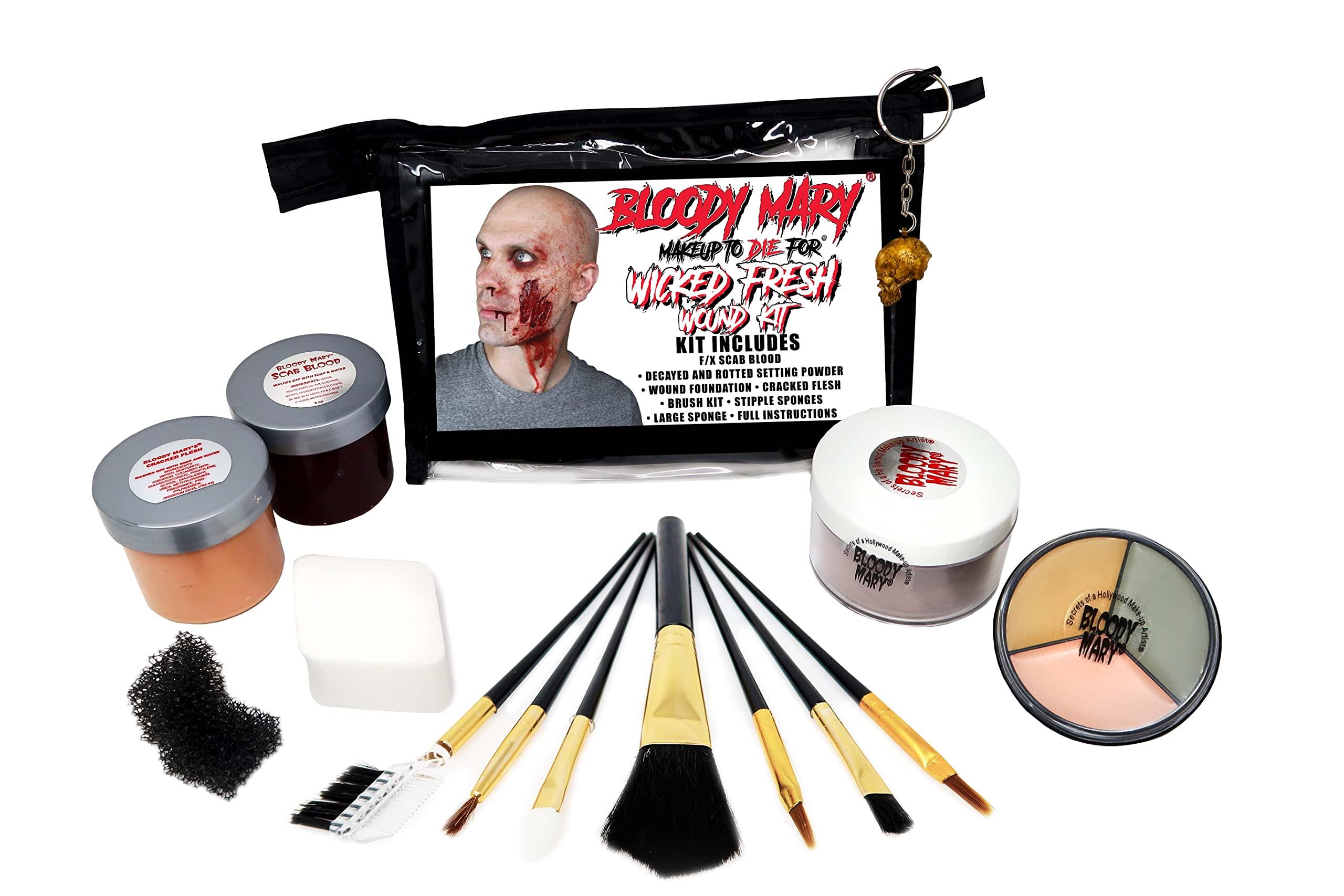 Bloody Mary Bloody Mary's Wicked Fresh Wound Makeup Kit Light Skin F/X Makeup Halloween Costume Horror Special Effects Theater Cosplay