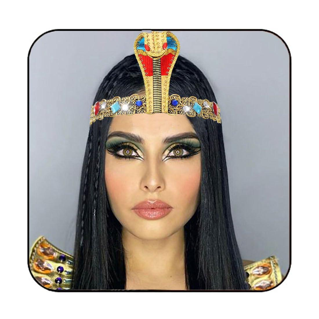 CAKURE CAKURE Egyptian Cleopatra Headband Snke Headpiece Egyptian Costume Headdress Cosplay Halloween Hair Accessories for Women and Girls