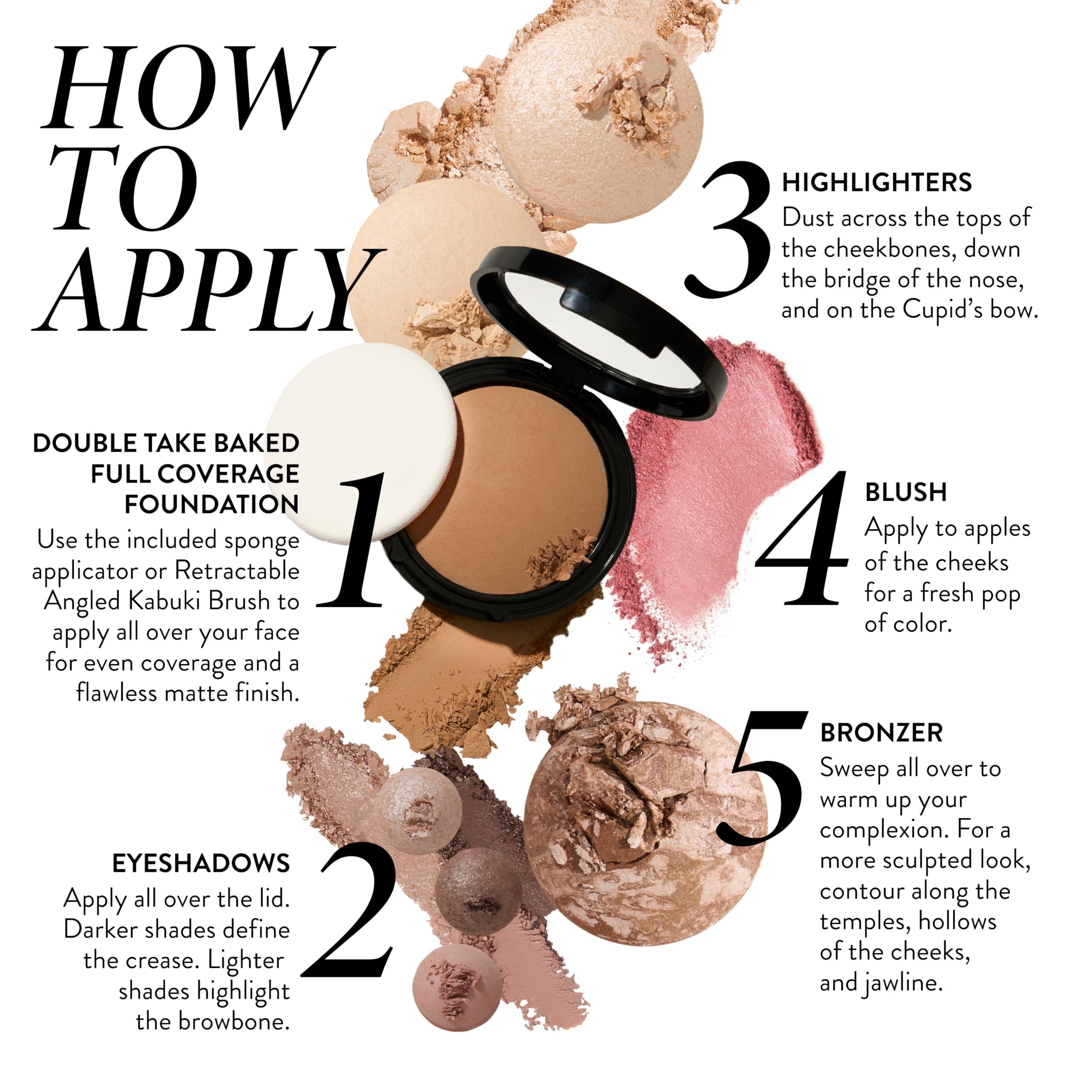 LAURA GELLER NEW YORK LAURA GELLER NEW YORK Baked Starter Kit - Full Coverage: Double Take Powder Foundation, Fair and Best of the Best Face Palette and Retractable Angled Kabuki Brush