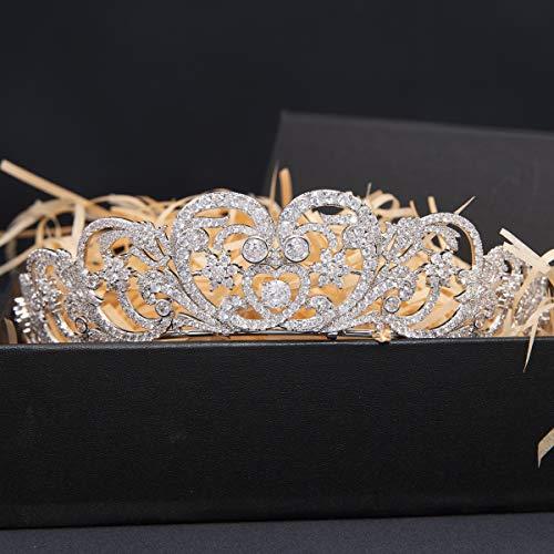 SEPBRIDALS The Spencer Replica Tiara Cubic Zirconia Royal Diadem for Wedding,Crystal Princess Headpieces,Prom Hair Jewelry CH10384