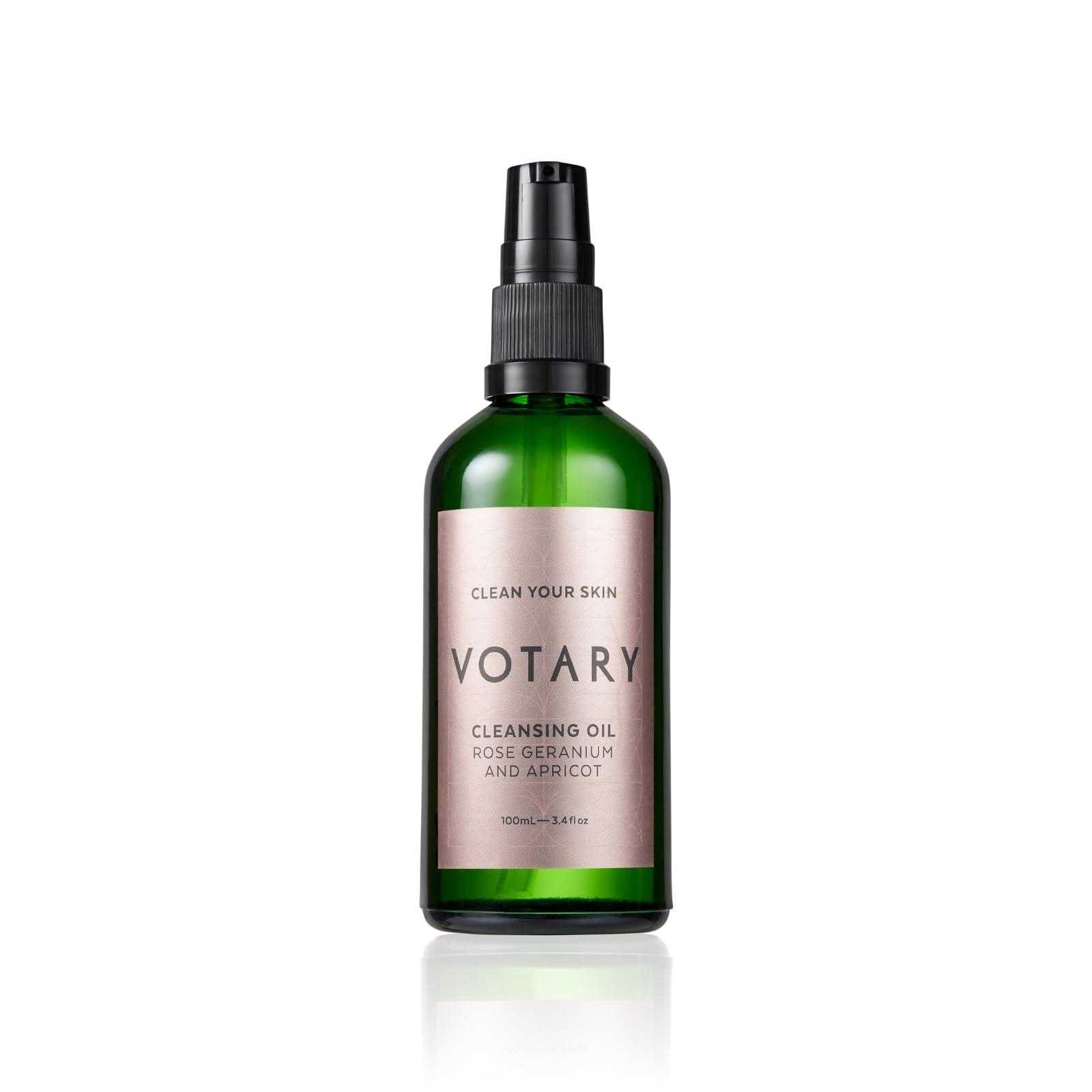 Votary Votary Cleansing Oil Rose Geranium & Apricot | Facial Cleanser Gentle Makeup Remover Cleanses without Clogging Pores With Deep Nourishing Apricot & Jojoba 3.4 Fl Oz