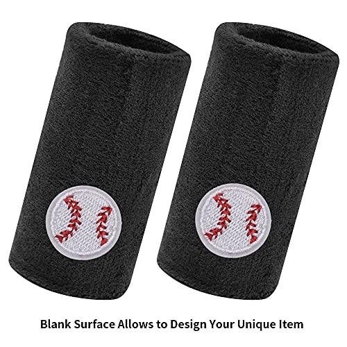 GOGO GOGO 2 PCS Thick Wristband 6 Inch Long Terry Cloth Sports Sweatband Black