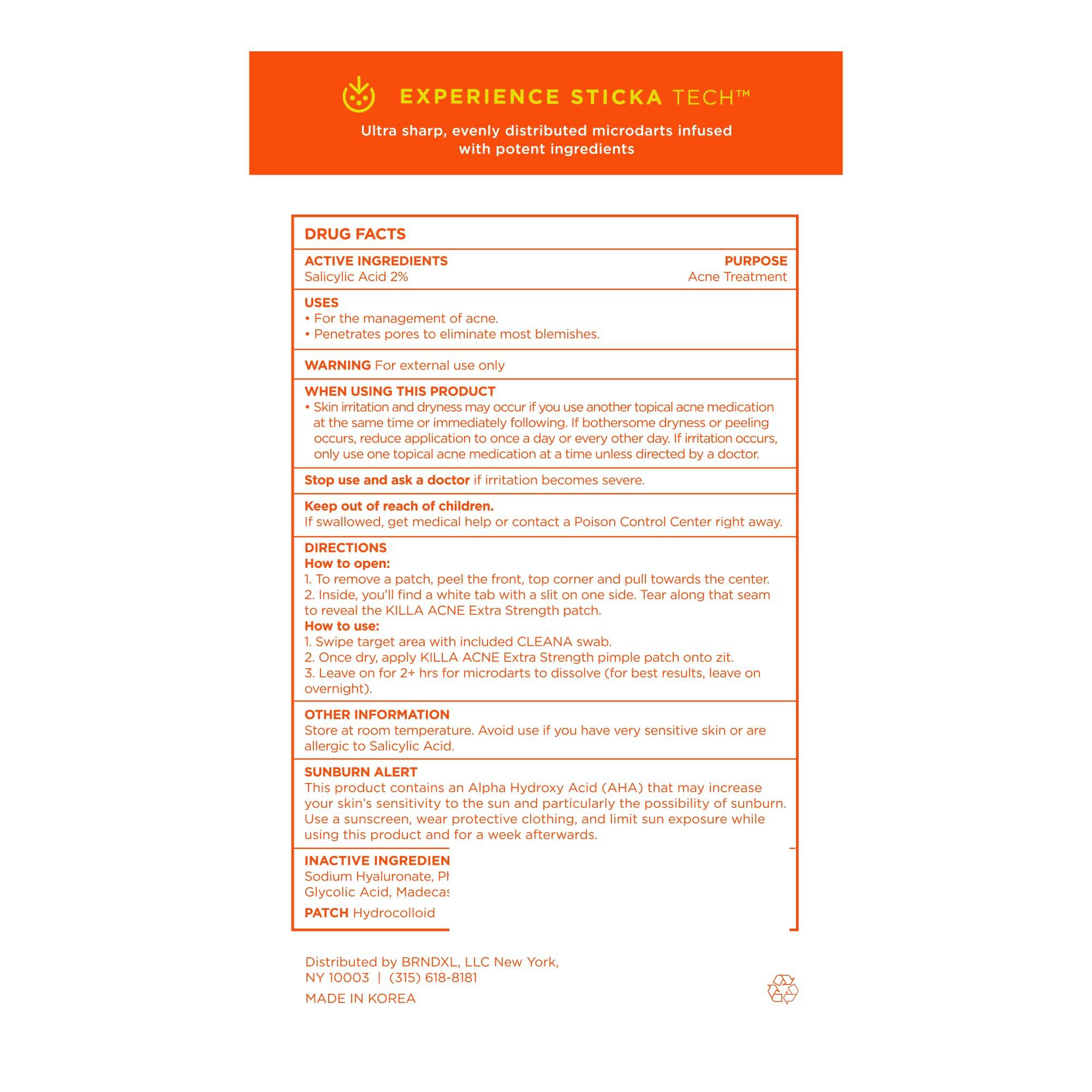 ZitSticka ZitSticka Extra Strength Killa Acne Patches for Face - World\'s Most Potent Pimple Patch with Fast-Acting Microdarts - Starts Working within 2 Hours for Deep, Early-Stage Zits & Blemish - 4 Count