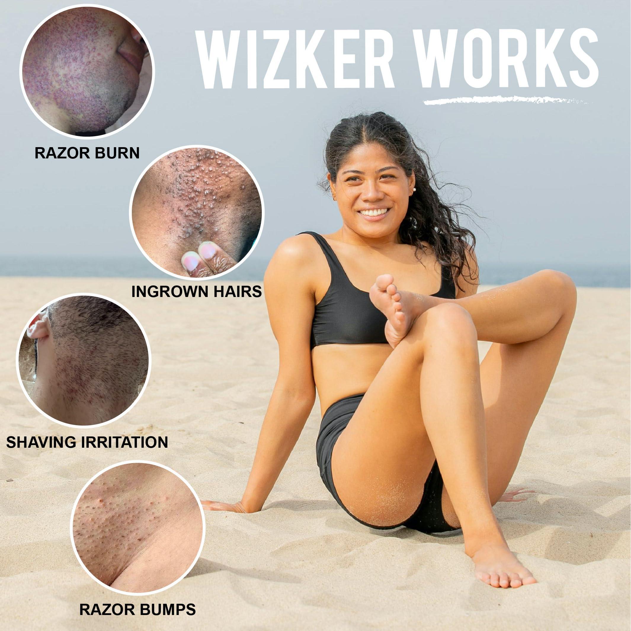 WIZKER WIZKER Premium Ingrown Hair Exfoliating Brush, Couple\'s Edition: Prevents Razor Bumps, Shave, Laser, Wax, Epilation, Dermaplaning Waterproof, Mold Resistant