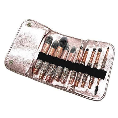 JMKJMJP JMKJMJP 10Pcs Luxury Makeup Brush Set Diamond Rivet Handle Design Crystal Makeup Brush For Face And Eye Makeup Brush Professional Foundation Concealer Eye Shadow Makeup Tool, Brown(Brown)