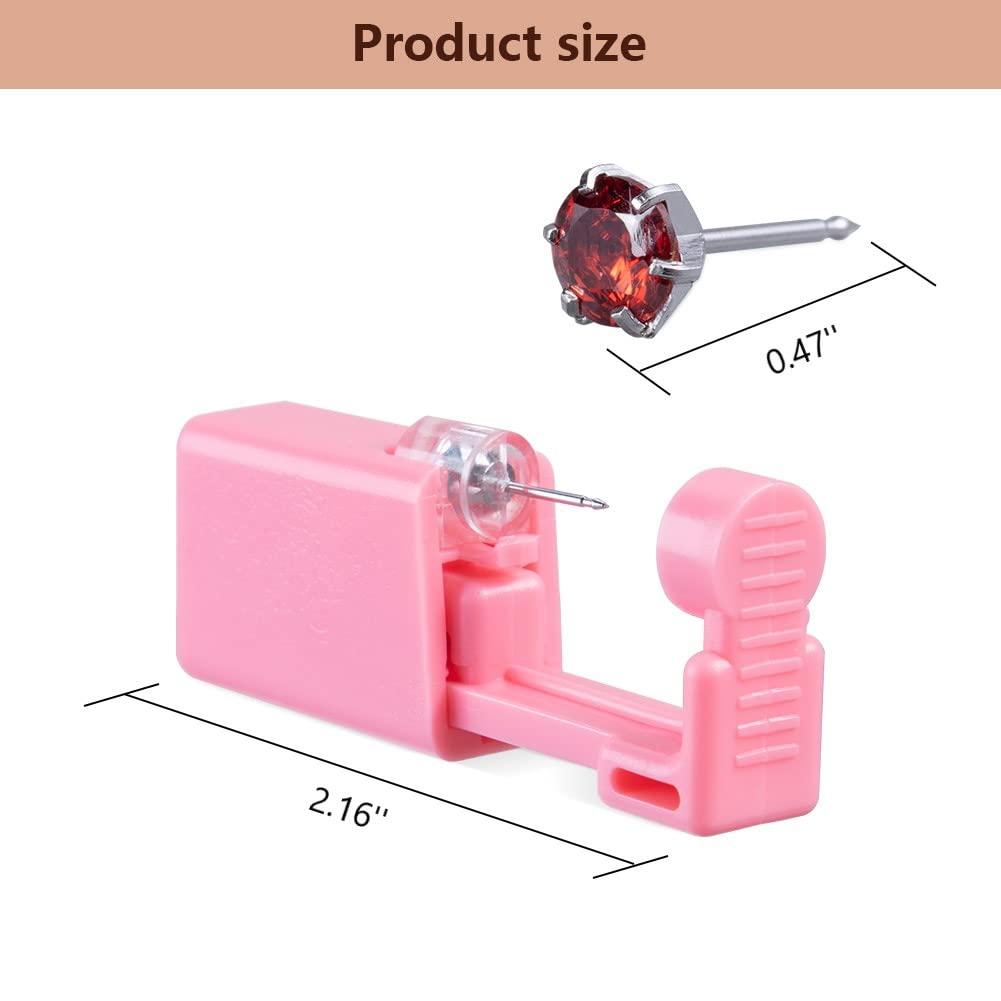 AKDsteel 10 Pcs Ear Piercing Kit Disposable Ear Piercing Gun Portable Ear Nose Piercing Tool Set Zircon Series Ear Studs for Men Women Home Salon Use