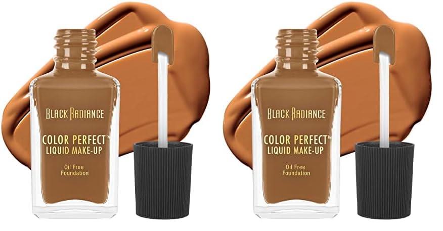Black Radiance Black Radiance Color Perfect Liquid Full Coverage Foundation Makeup, Rum Spice, 1 Ounce (Pack of 2)