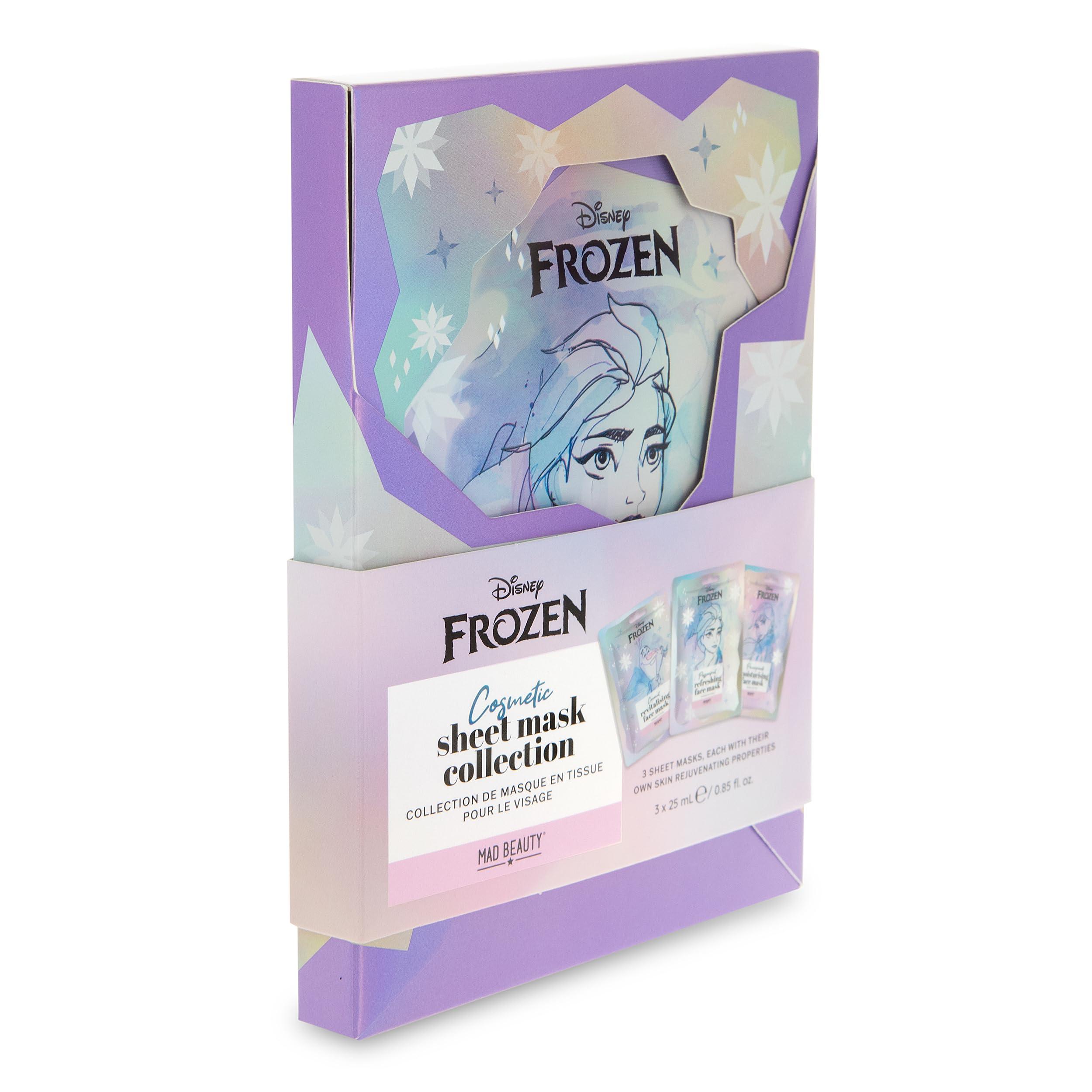 MAD Beauty MAD Beauty Disney Frozen Cosmetic Sheet Face Mask Collection (3-Pack) | Olaf, Elsa, Ana | Coconut, Passionfruit, Pomegranate Infused | Skincare Gifts for Women, Adults, and Kids