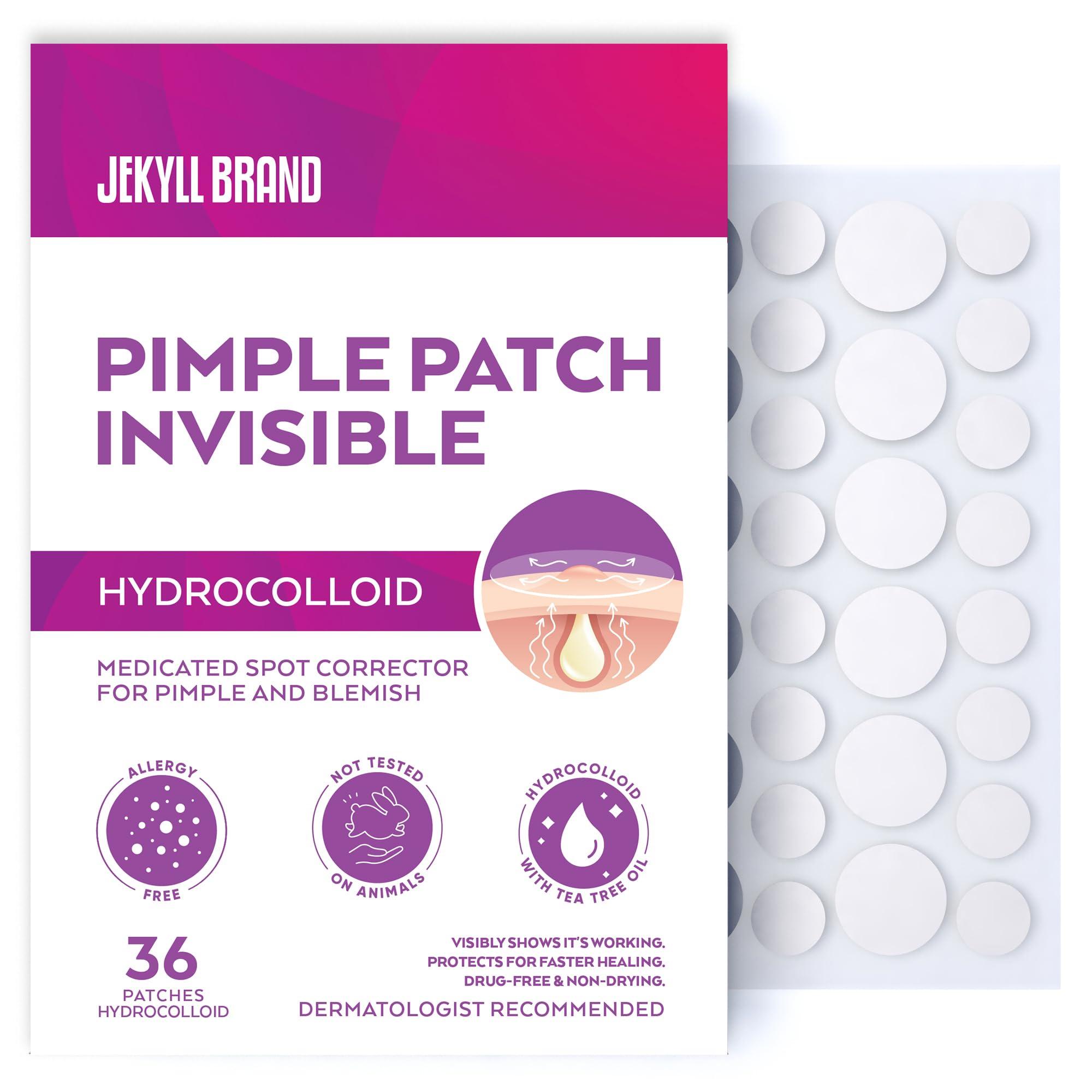 JEKYLL BRAND Jekyll Brand Cosmetics | Premium Pimple Patch (36 counts) | Hydrocolloid | Invisible | Acne Patch for Covering Zits and Blemishes | Sterile Spot Patches for Face and Skin | **Dermatologist Approve**