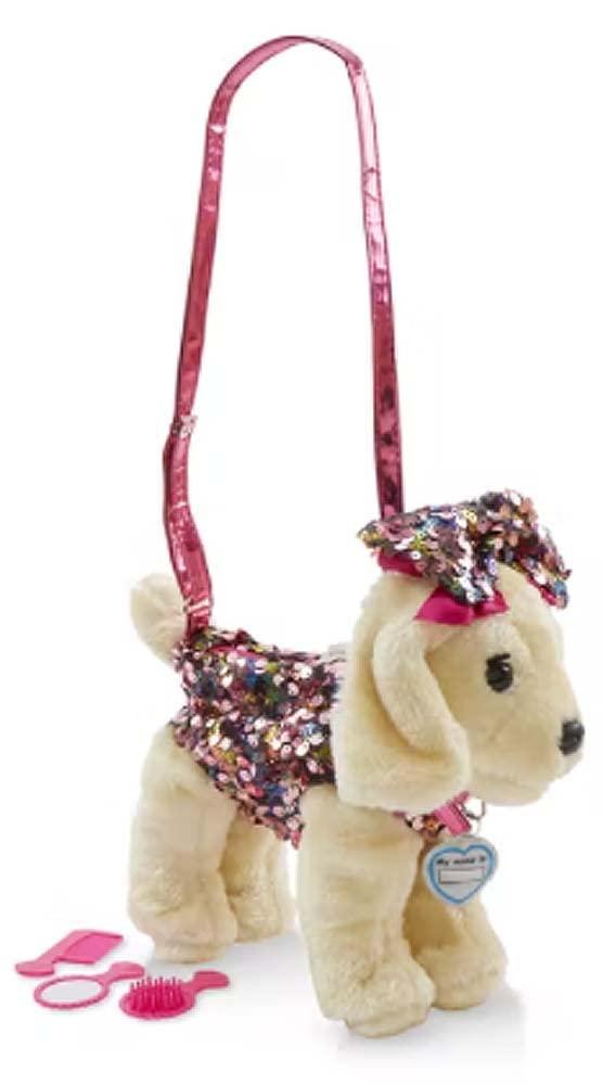 Poochie Poochie Girls Sequin Labrador Puppy Purse with Removable Hair Bow!