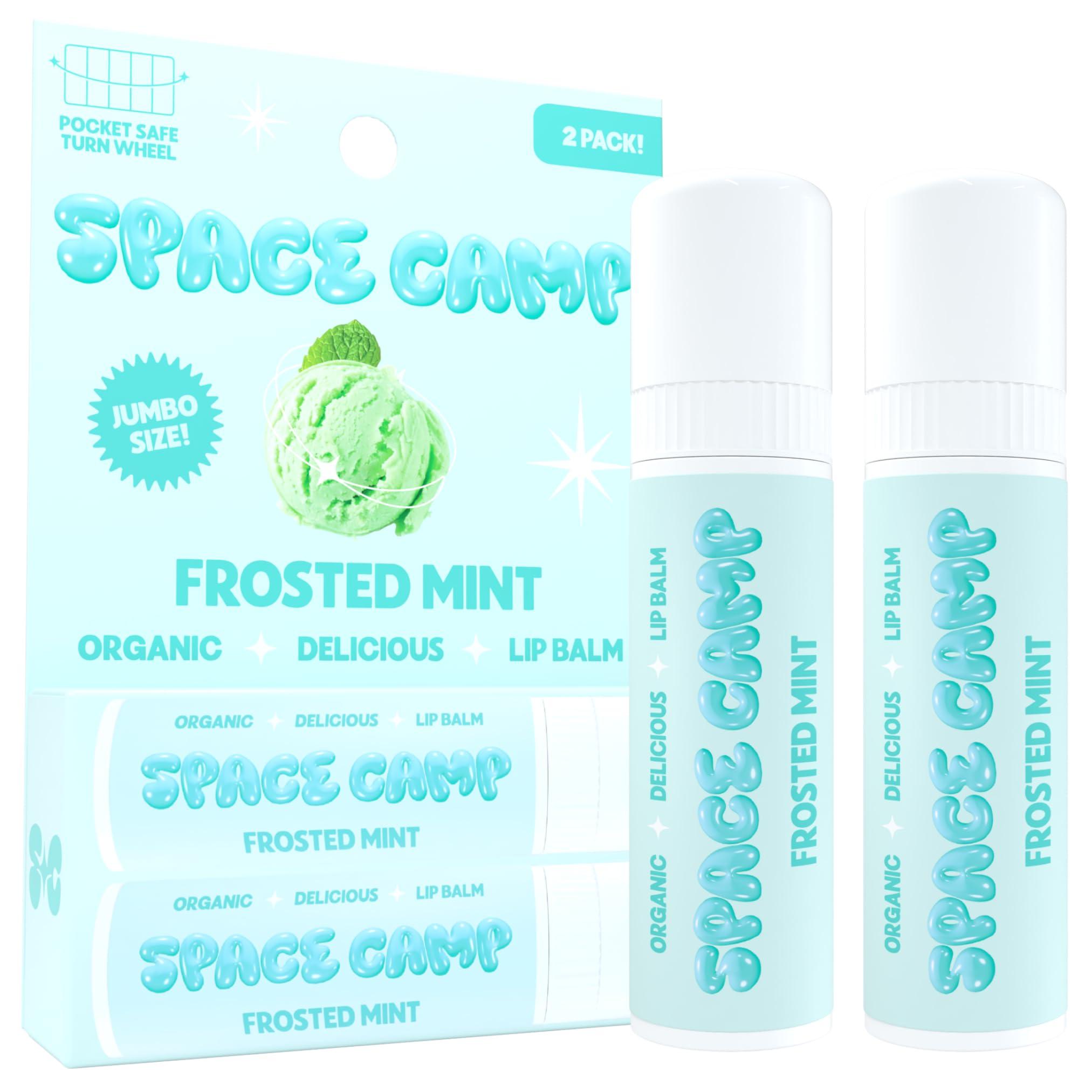 Space Camp Space Camp Wellness Jumbo Lip Balm - Frosted Mint Organic Flavored Balm (2 Pack)