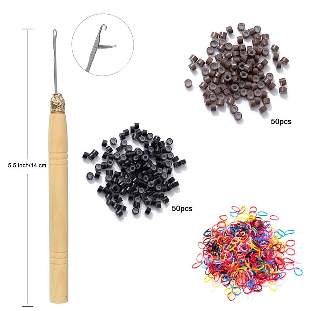 AIFIHIYI AIFIHIYI Hair Tinsel Kit with Tools 48 Inch 1200 Strands Pink Tinsel Hair Extensions Fairy Hair Tinsel Kit Heat Resistant Glitter Hair Extensions Tensile Hair Accessories for Girls Women (Pink)