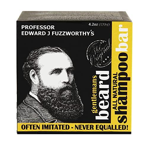 Beauty and the Bees Professor Fuzzworthy's Beard Shampoo Bar Combo Set - Original & ACV Beard Wash Men's Grooming Gift Kit | 100% Natural Beard Soaps with Organic Ingredients Travel Friendly Zero Waste Plastic Free