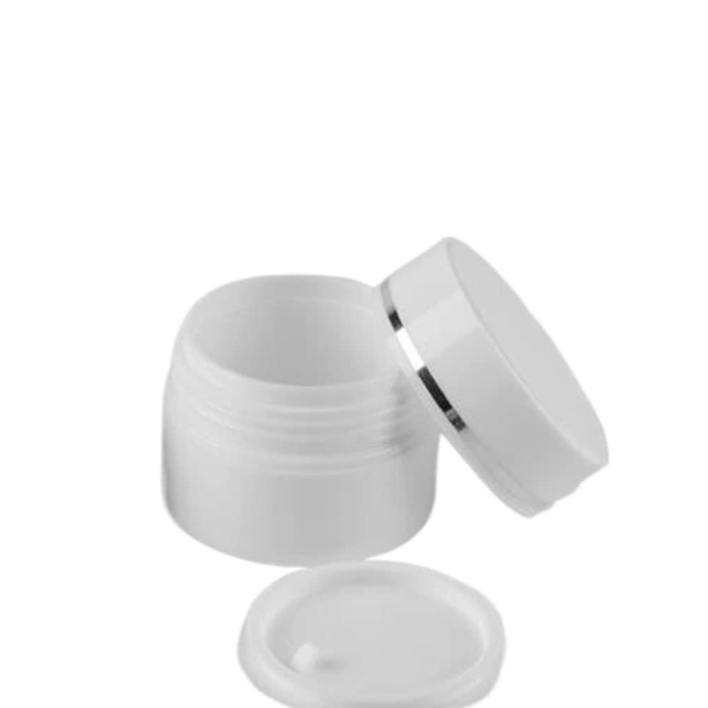 Honkenda 6 Pack Plastic Empty Cosmetic Containers with Lid, Portable 8 Oz 250ml Refillable Make-up Face Cream Jars Case for Body Scrub Mask Lotion Storage Pot (White)