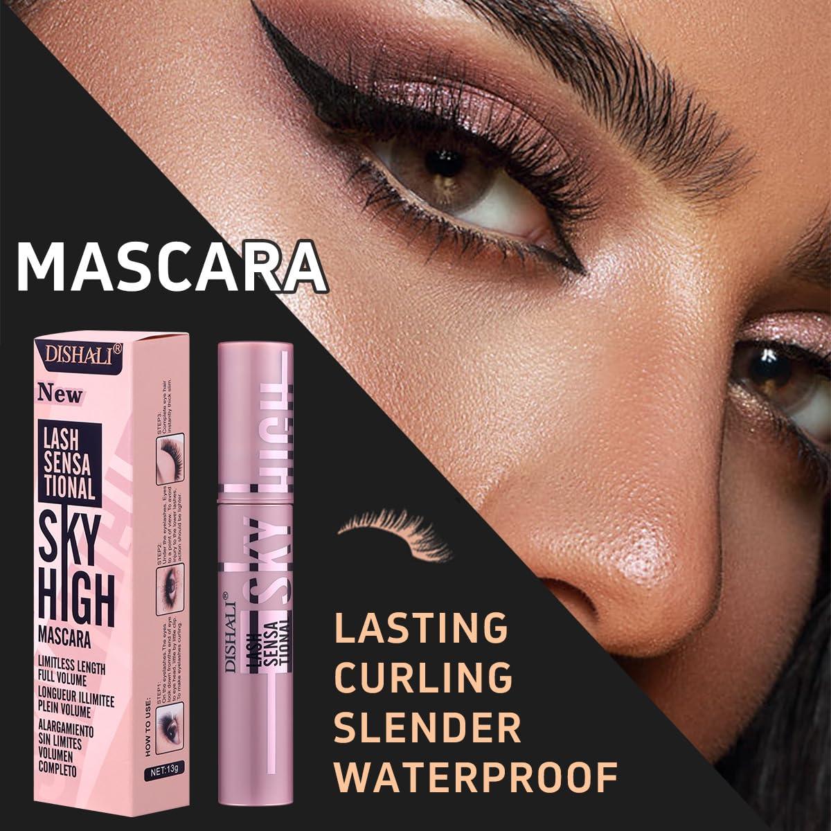 ENGBO Mascara, Eye Makeup, Volumizing, Lasts up to 24 Hours, No Clump, Smudge Proof, Flake Proof, Blackest Black