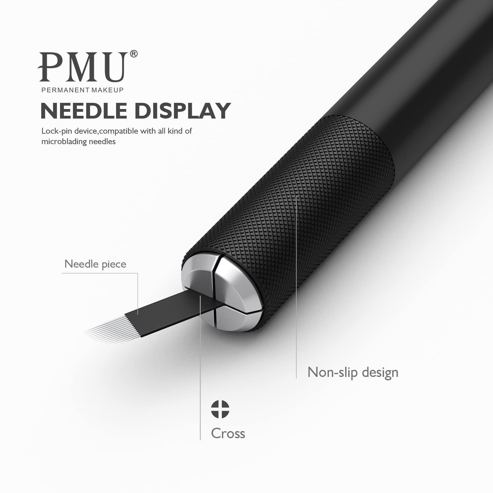 PMU PERMANENT MAKEUP PMU 2 in 1 Aluminum Manual Microblading Pen for Eyebrow Permanent Makeup Tattoo Pen