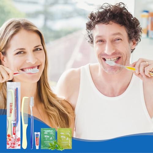 fafortune Bulk Hygiene Kits for Homeless,Disposable Toothbrushes with Toothpaste and Comb for Homeless Individually WrappedBasic Toiletry Kits Travel Size Shampoo And Body Wash For Hotel,Air Bnb Charity(40)