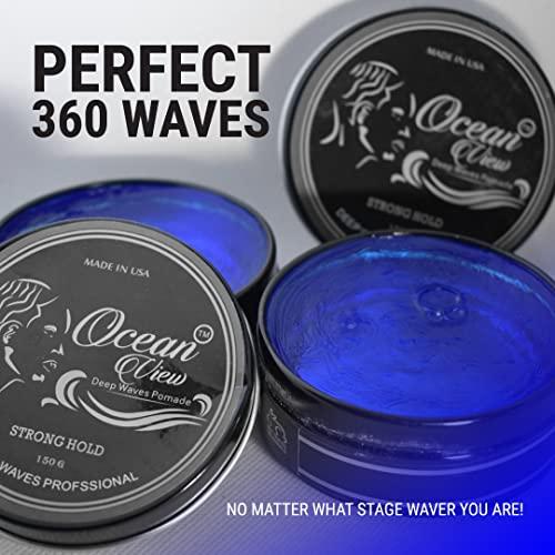 OCEAN VIEW DEEP WAVES POMADE OCEAN VIEW DEEP WAVES POMADE Butter Love (All Natural Wave Grease w/Shea Butter 4oz) and Ocean View Pomade (Water-Based pomade 4 oz) for 360 Wave Training and Wolfing, Strong Hold, Easy Wash