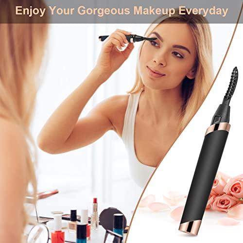 Dust2Oasis DUST2OASIS Heated Eyelash Curler, Electric Eyelash Curlers, Rechargeable Lash Curler with Eyelash Comb for Makeup Natural Curling Eye Lashes and 24 Hours Long Lasting - Black 2022 Updated Model