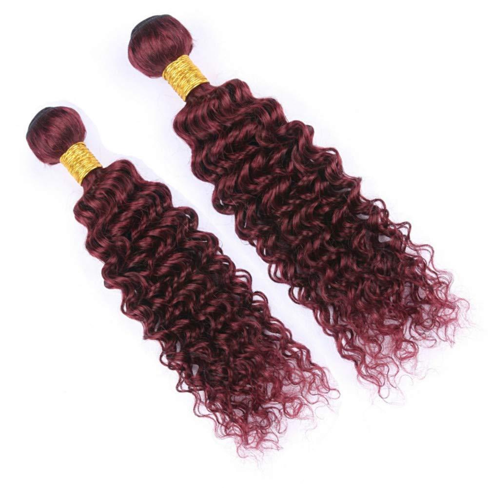 Tony beauty hair Tony Beauty Hair Malaysian Burgundy Red Human Hair Weaves 2 Bundles with Frontal 3Pcs Lot #99J Wine Red Deep Wavy Human Hair Wefts with Lace Frontal Closure 13x4 Ear to Ear (12 14+10)